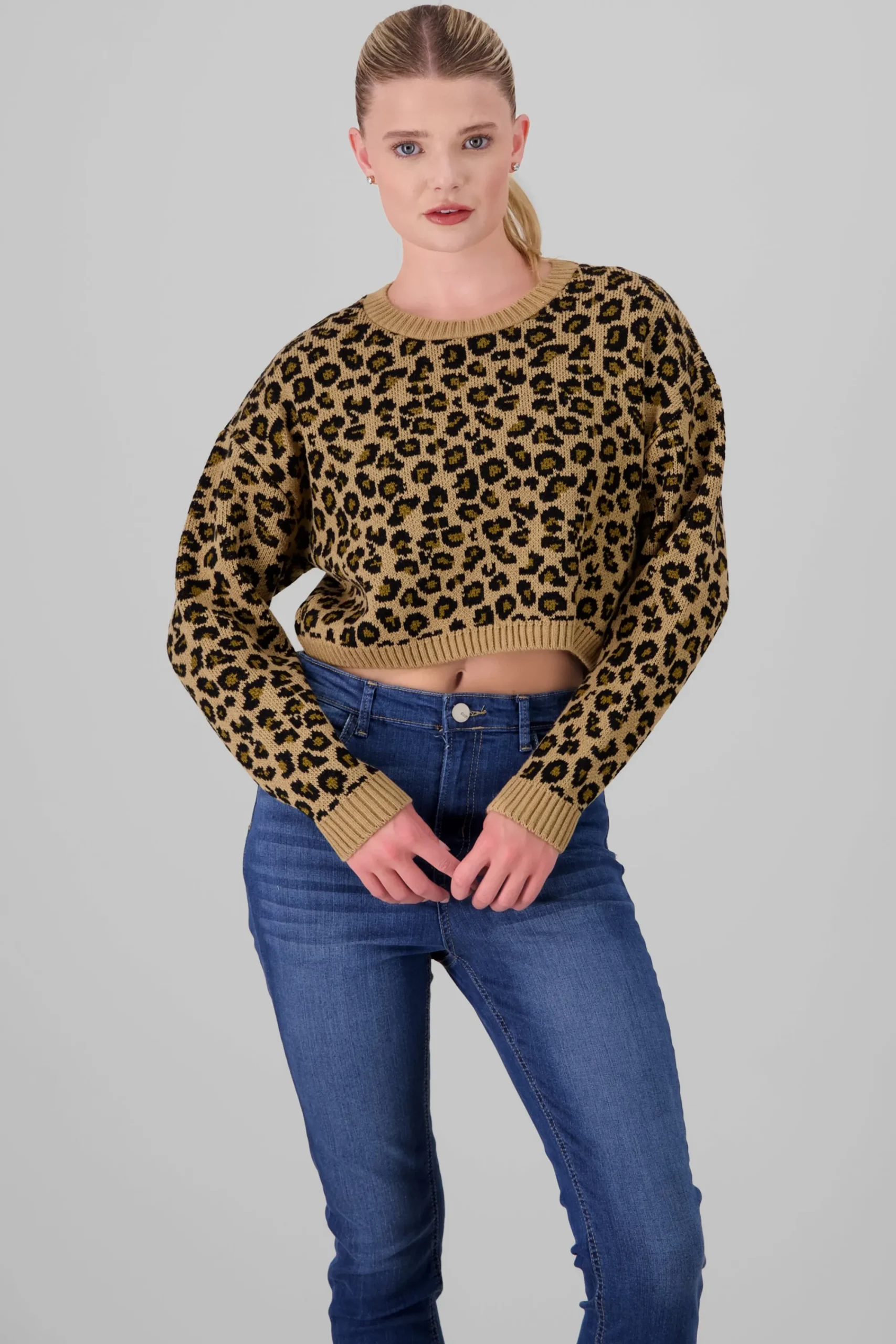 Shasa Animal Print Knit Sweater