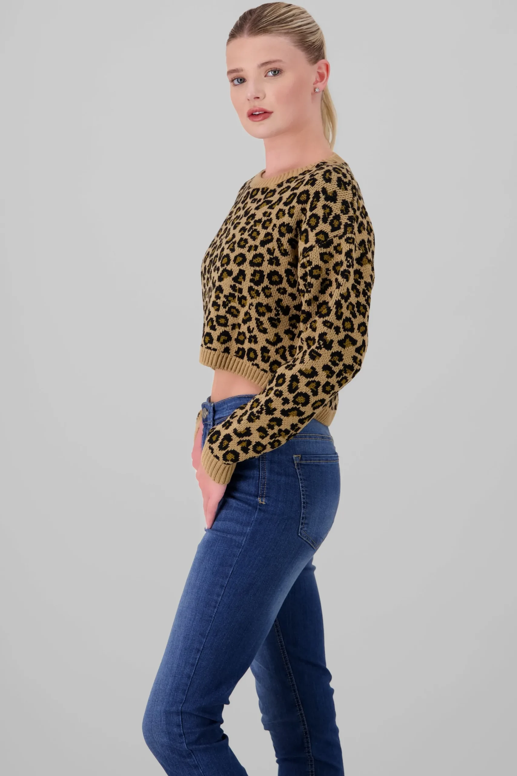 Shasa Animal Print Knit Sweater