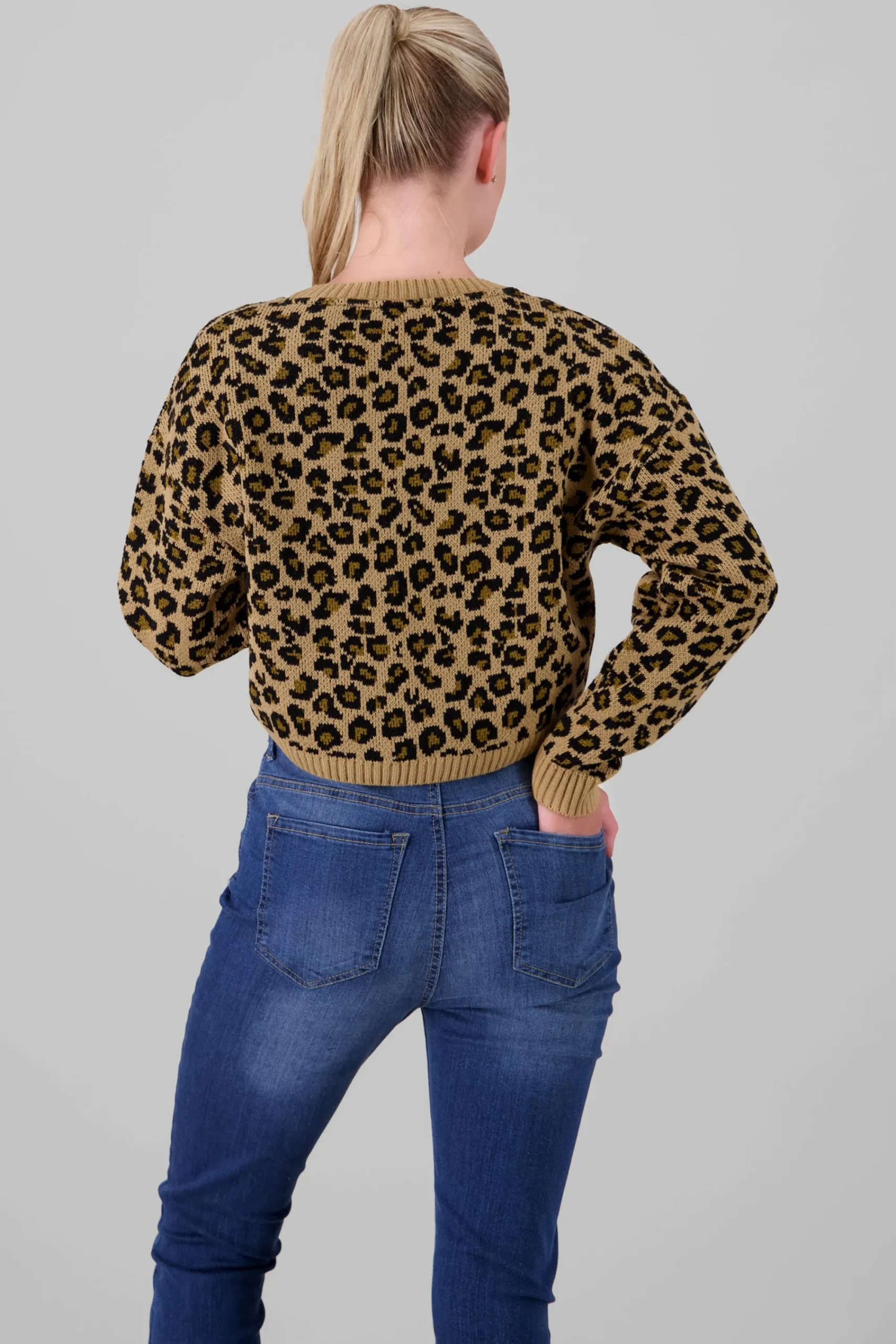 Shasa Animal Print Knit Sweater