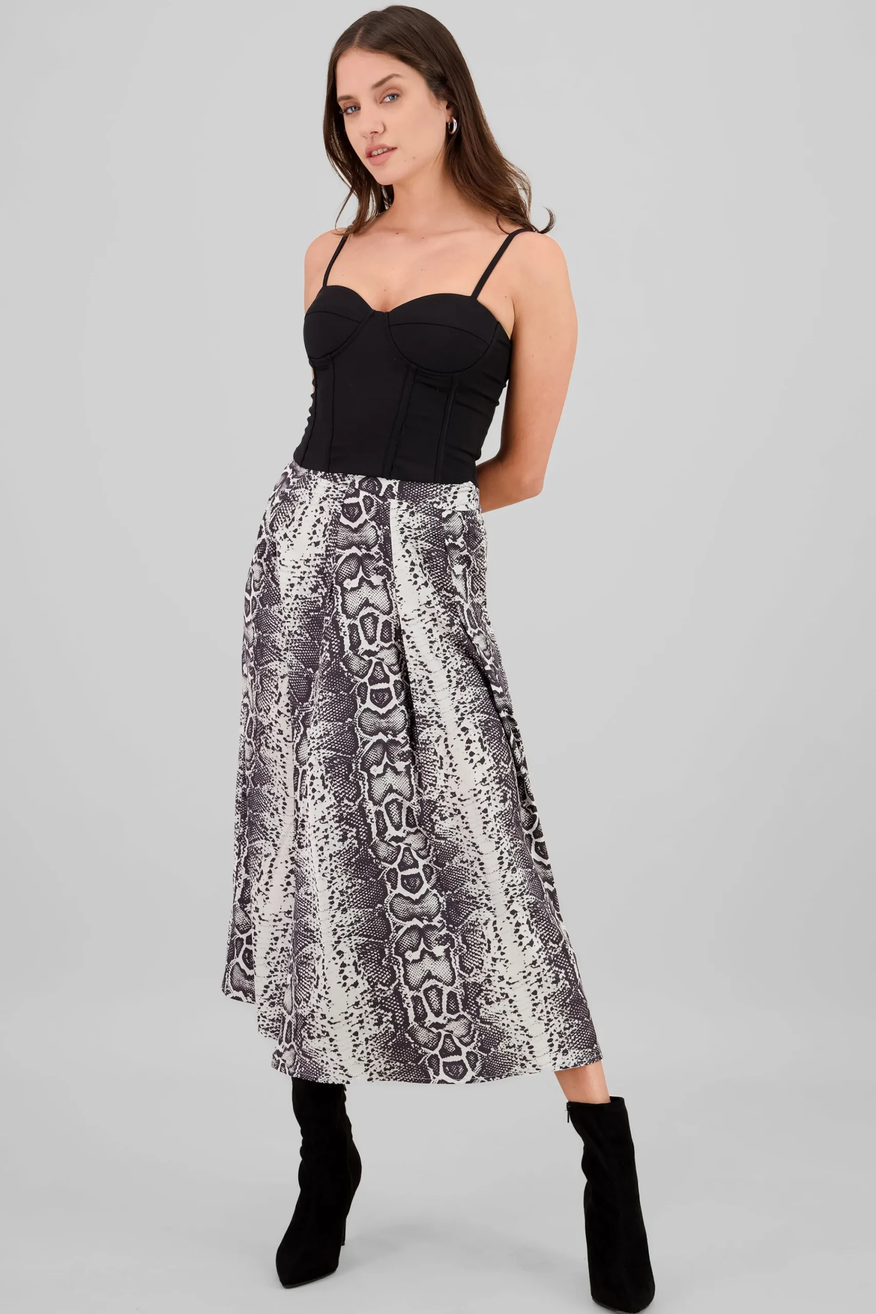 Shasa Animal Print Midi Skirt