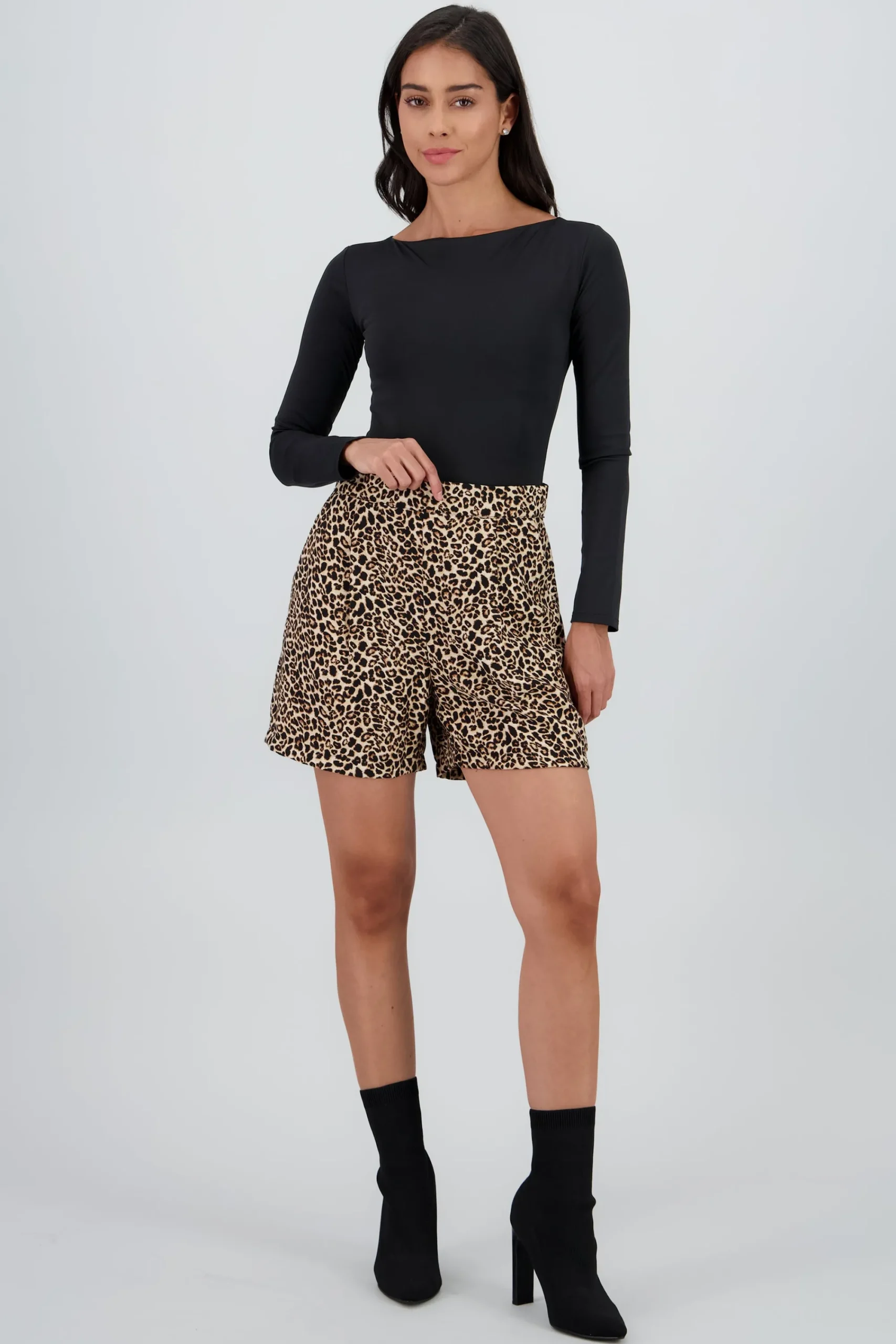 Shasa Animal Print Shorts