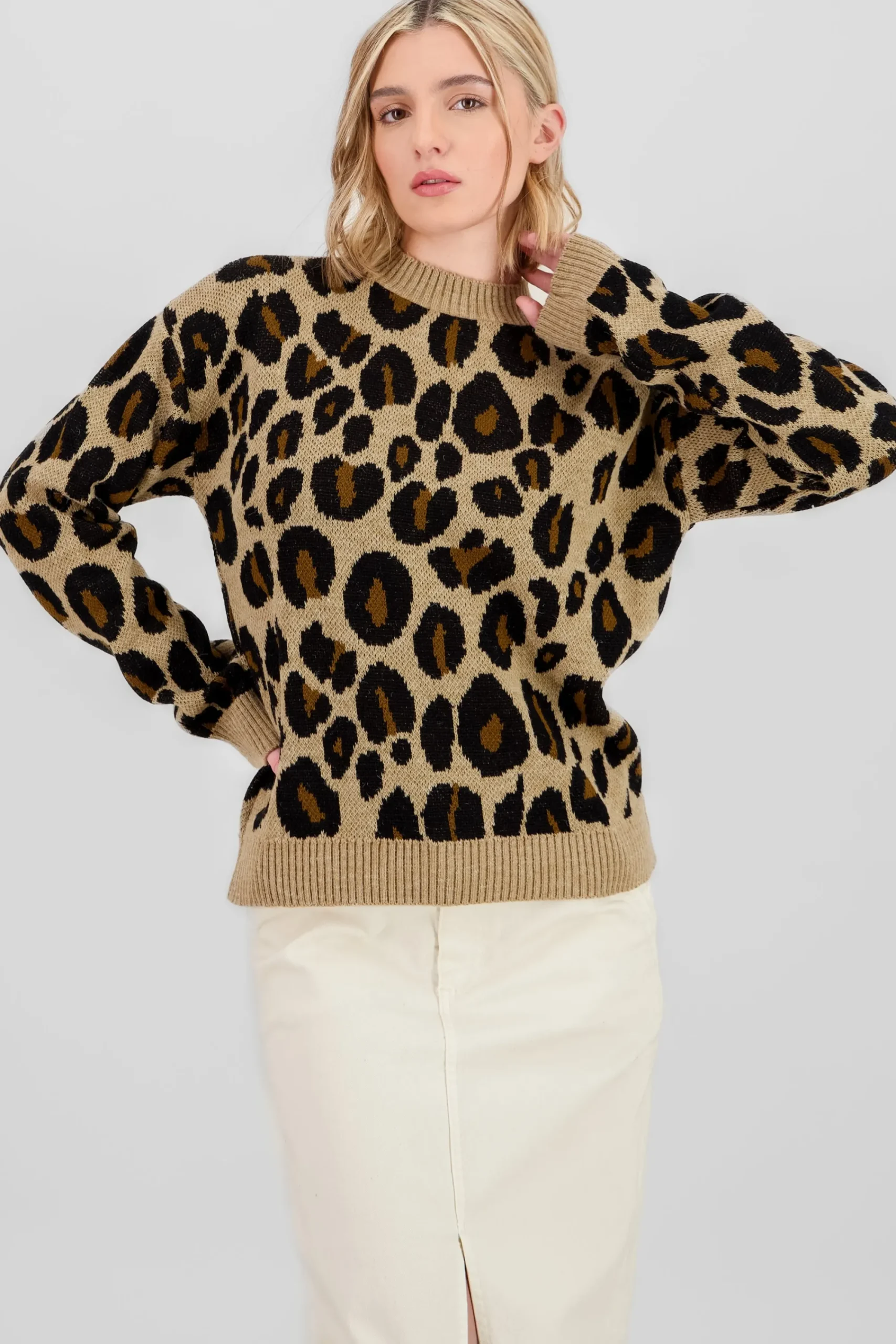 Shasa Animal Print Sweater