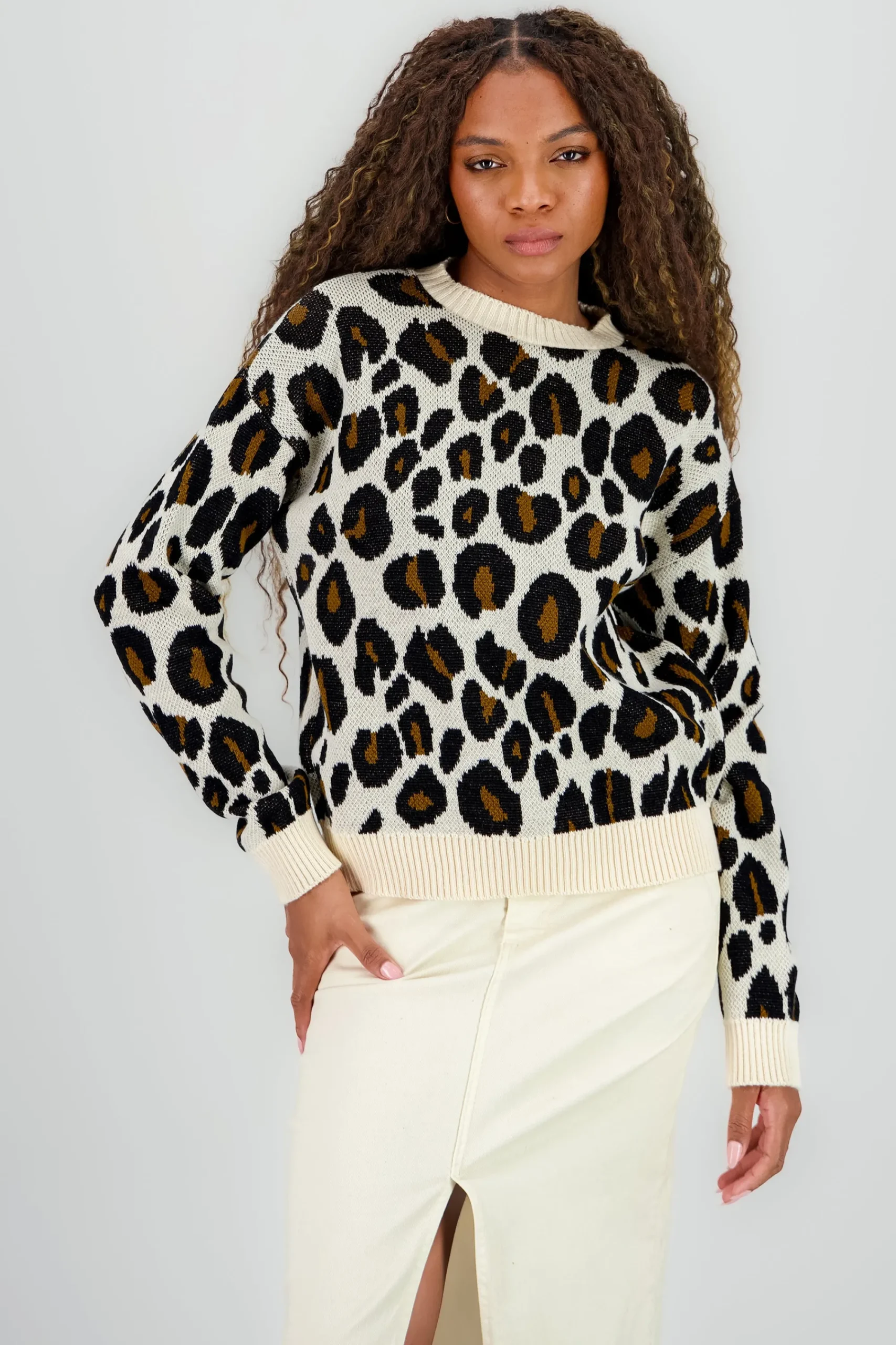 Shasa Animal Print Sweater