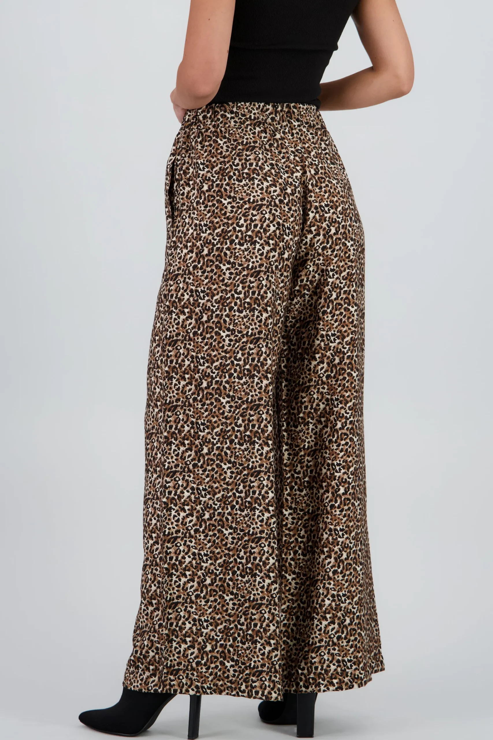 Shasa Animal Print Wide Leg Pants