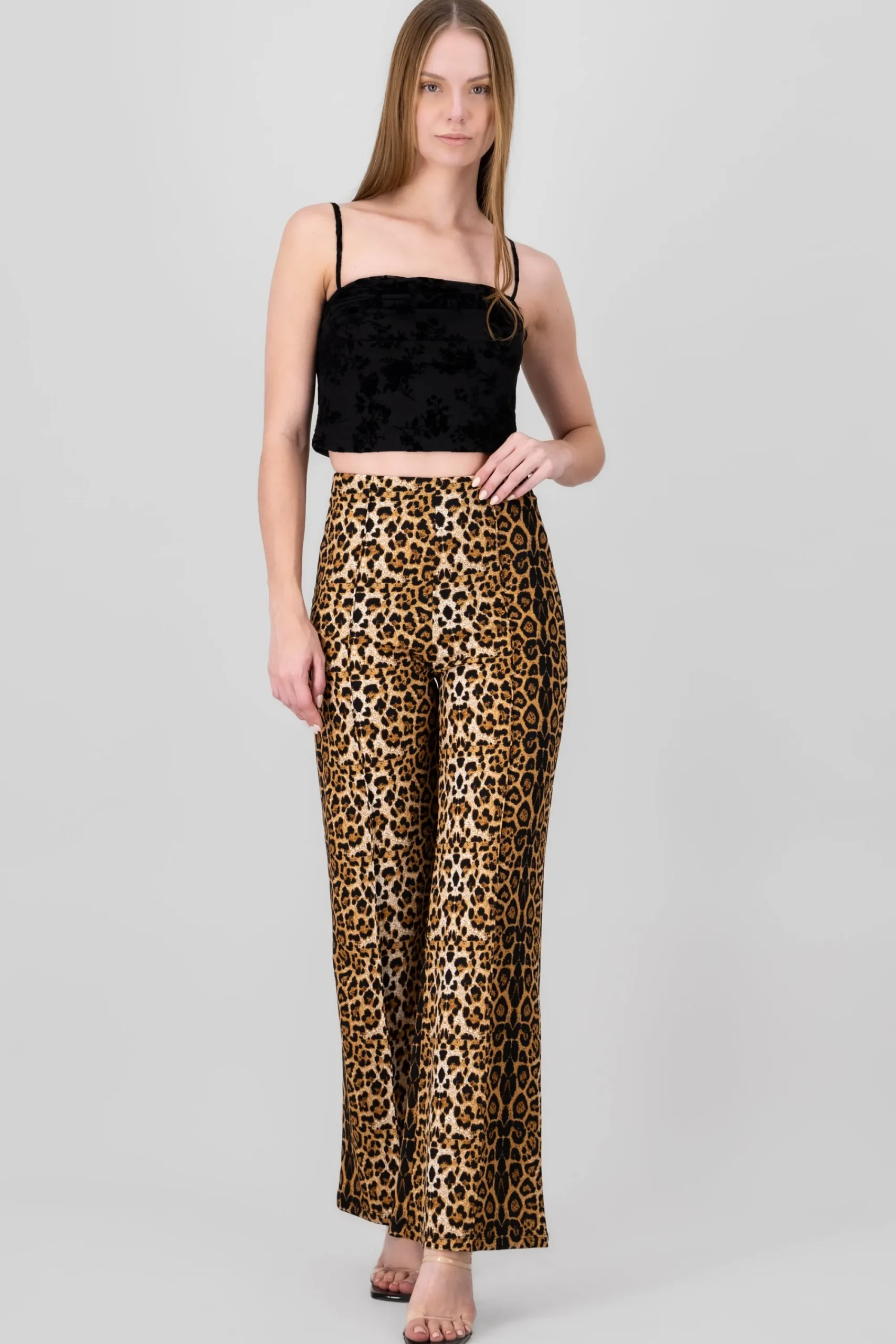 Shasa Animal Print Wide Leg Pants