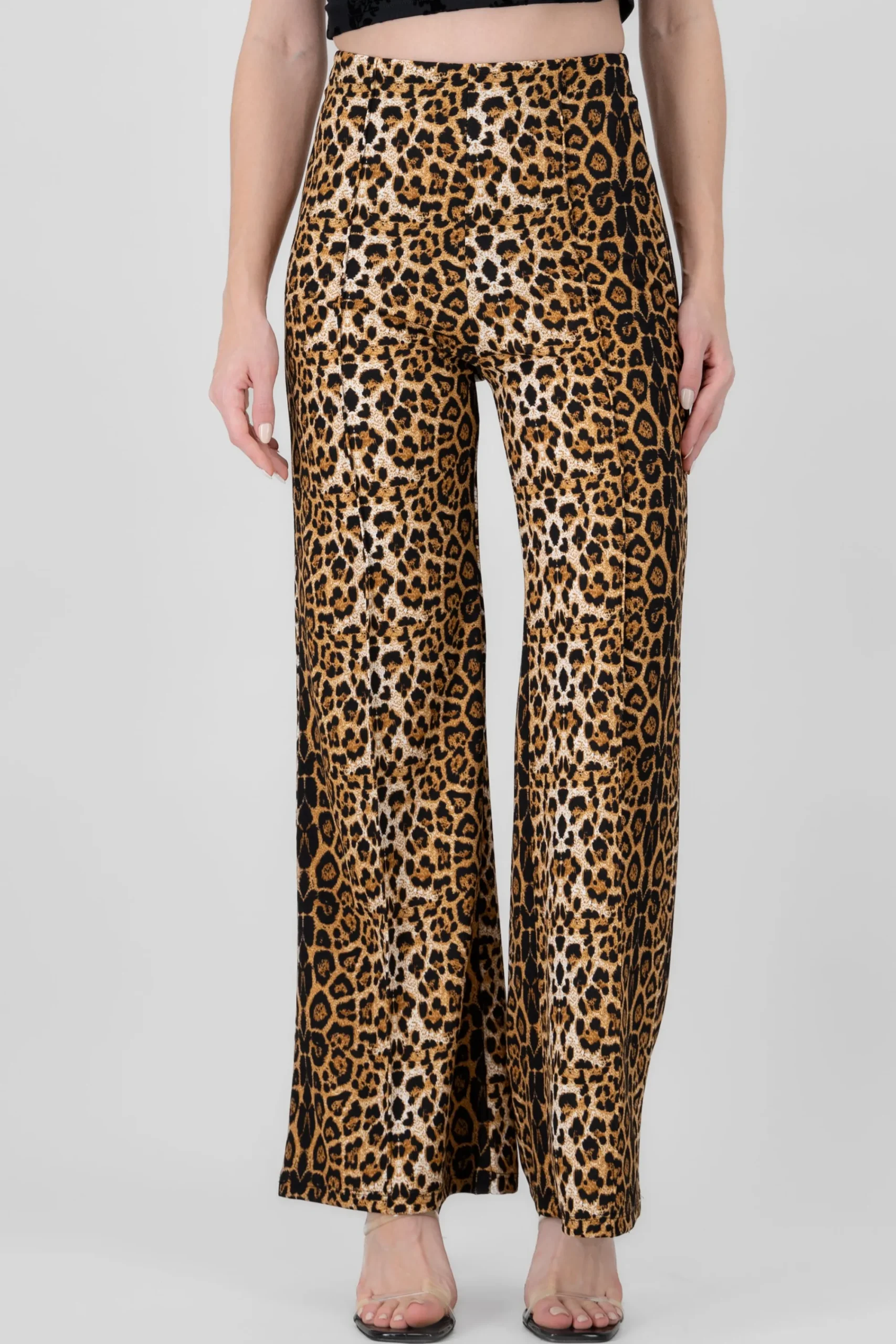 Shasa Animal Print Wide Leg Pants