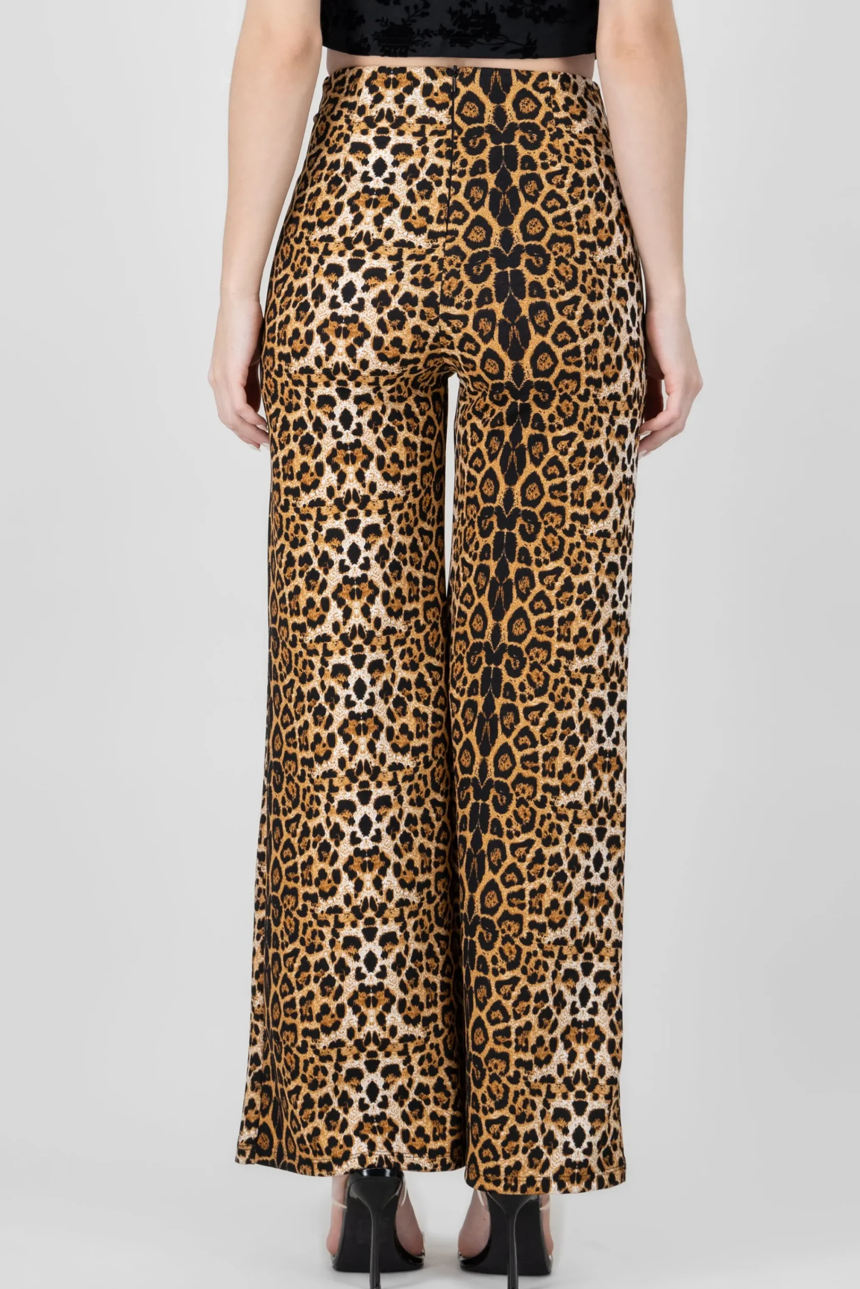 Shasa Animal Print Wide Leg Pants