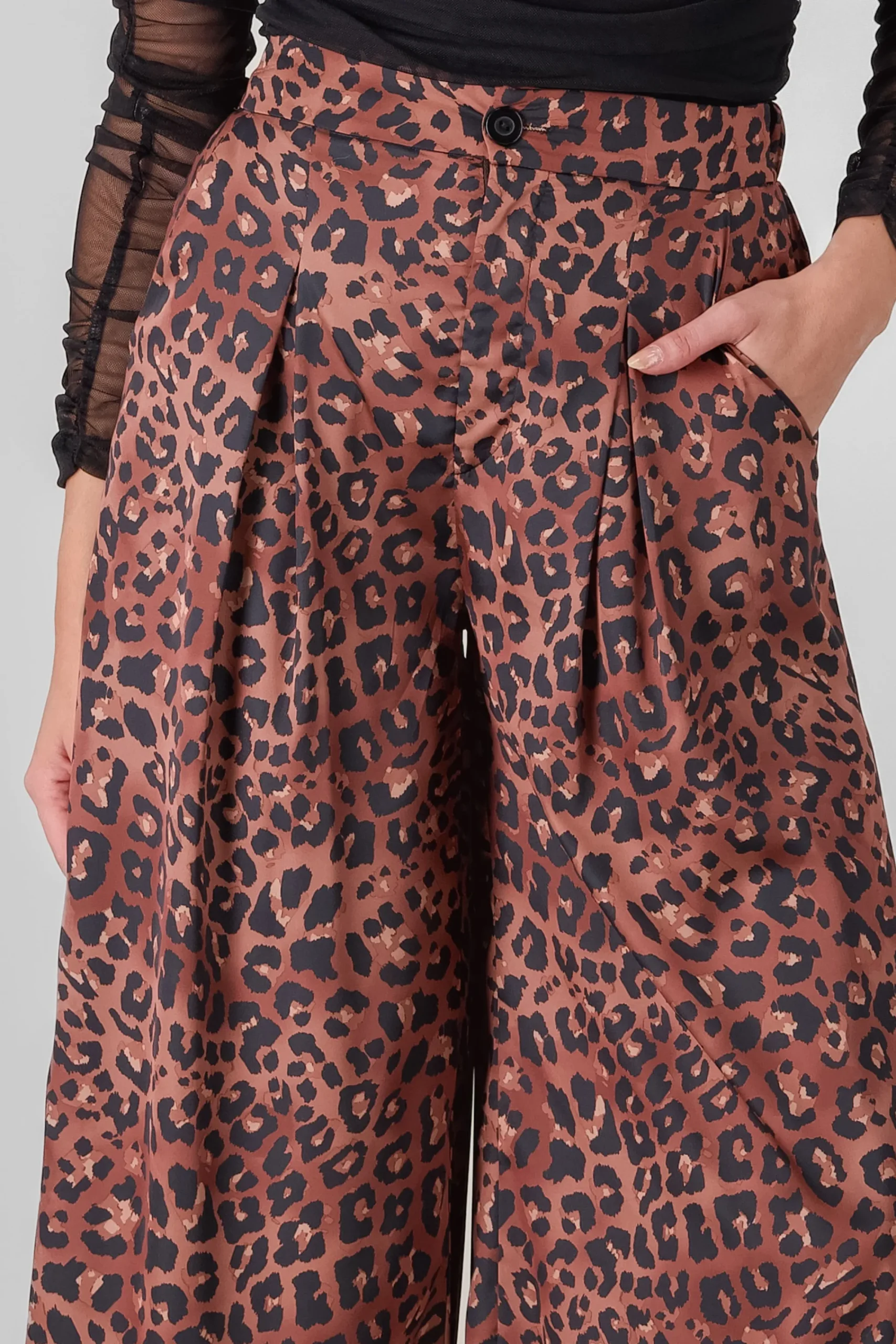 Shasa Animal Print Wide Leg Pants