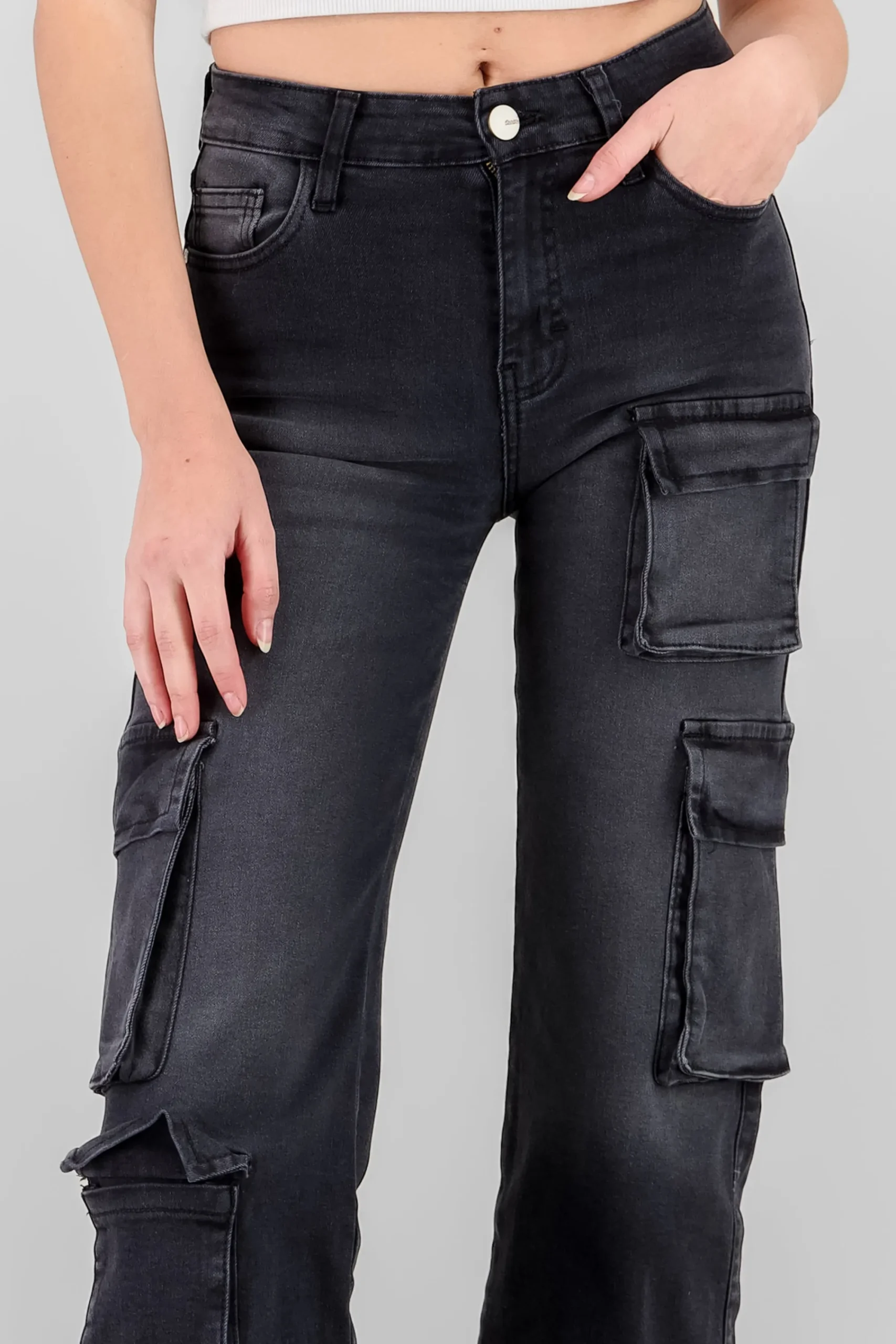 Shasa Asymetric Pockets Cargo Jeans