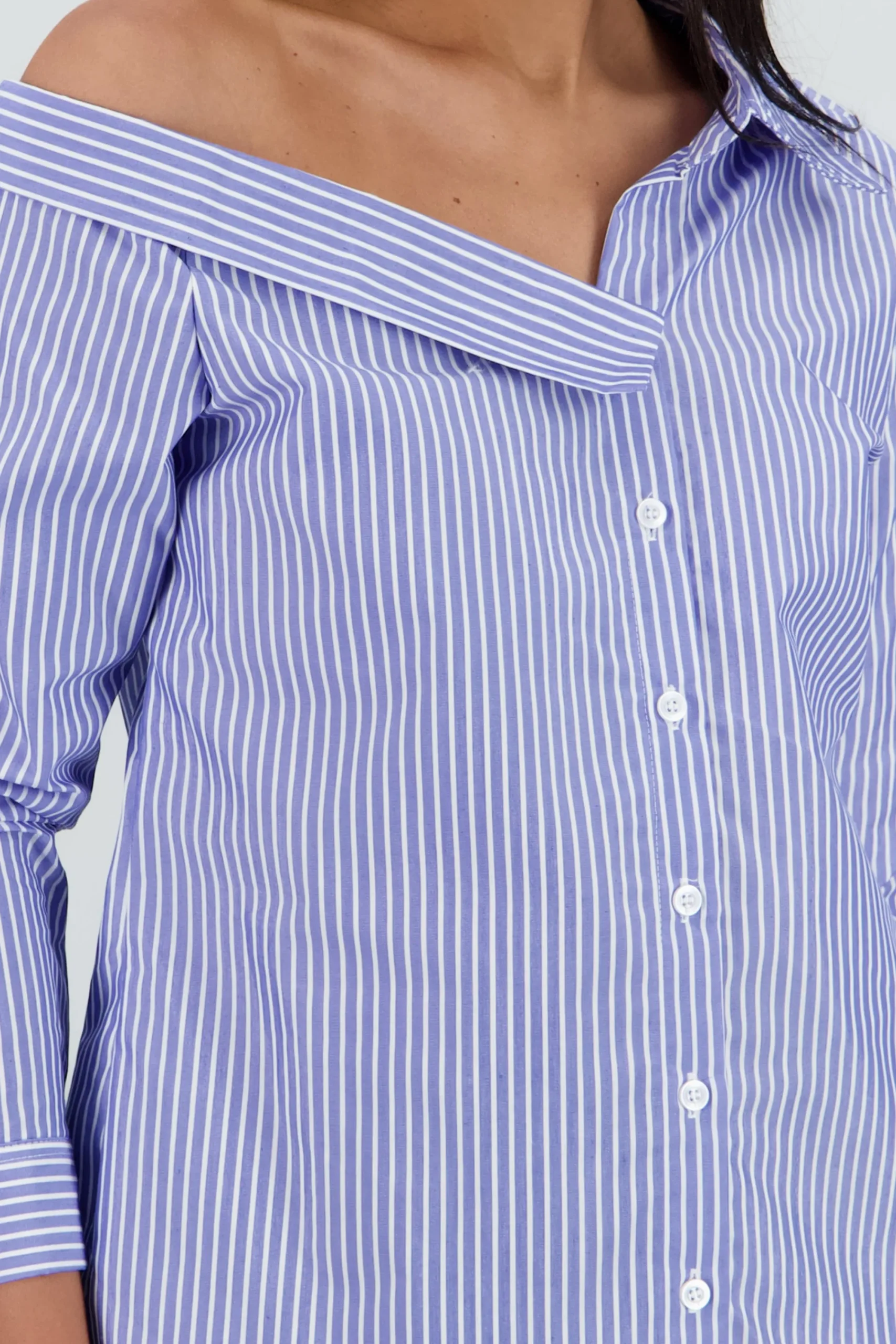 Shasa Asymmetrical Striped Shirt