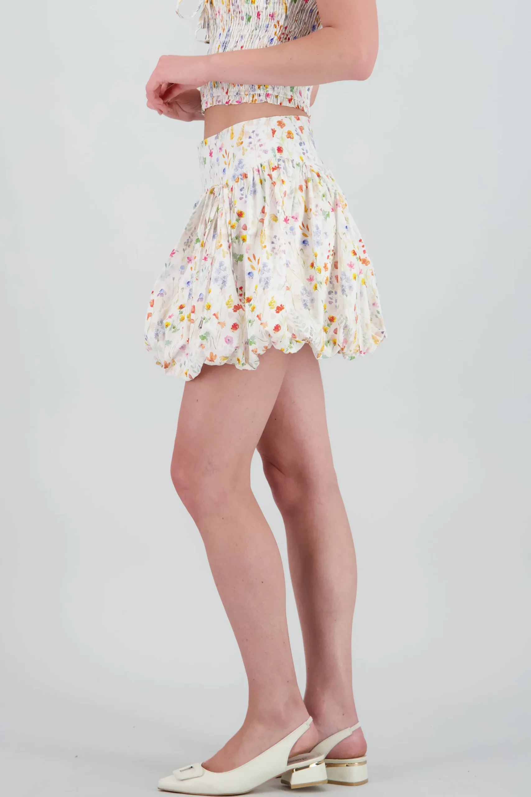 Shasa Balloon Floral Print Skirt