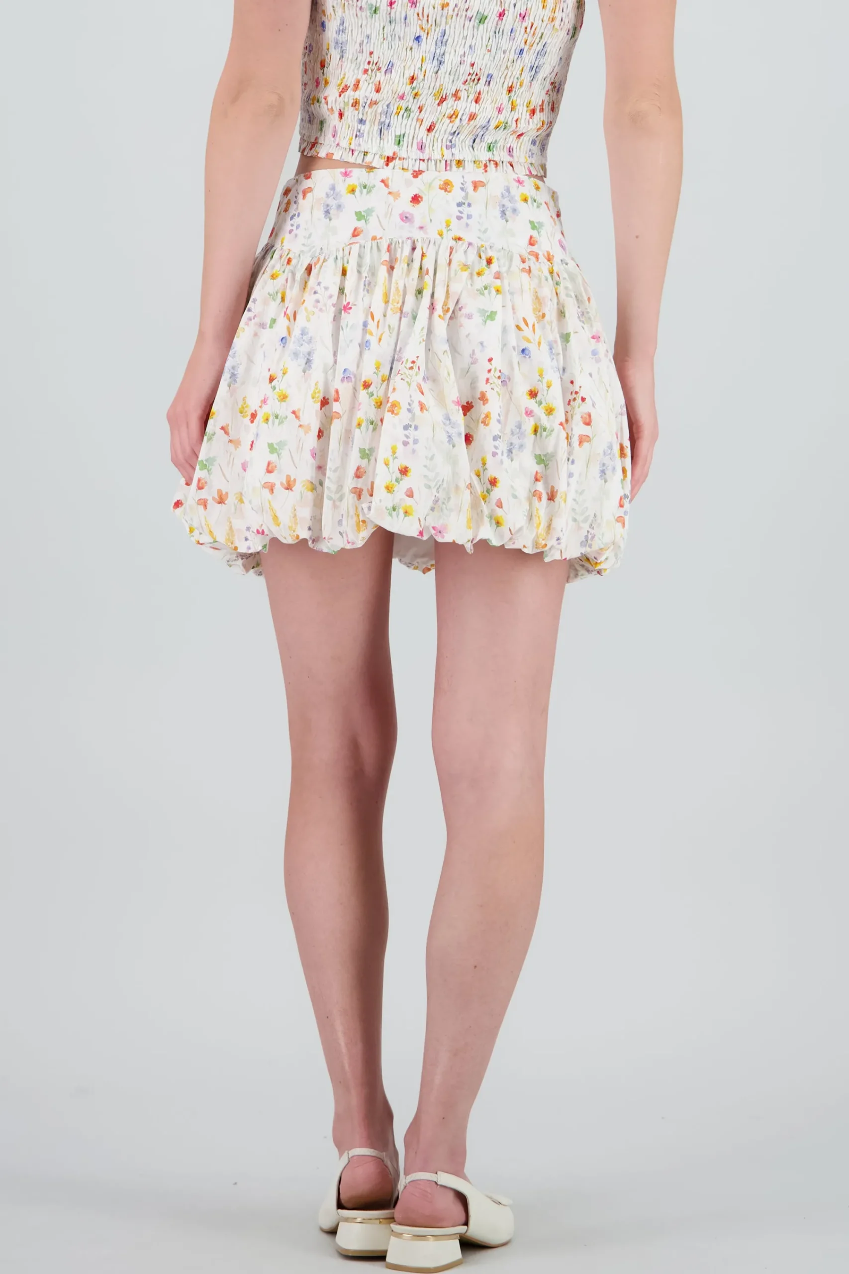 Shasa Balloon Floral Print Skirt