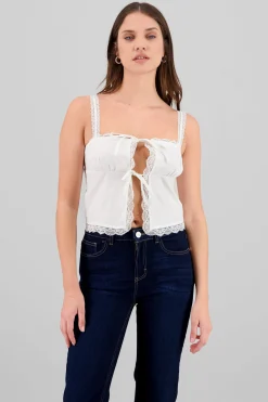 Shasa Bows and Lace Detail Blouse