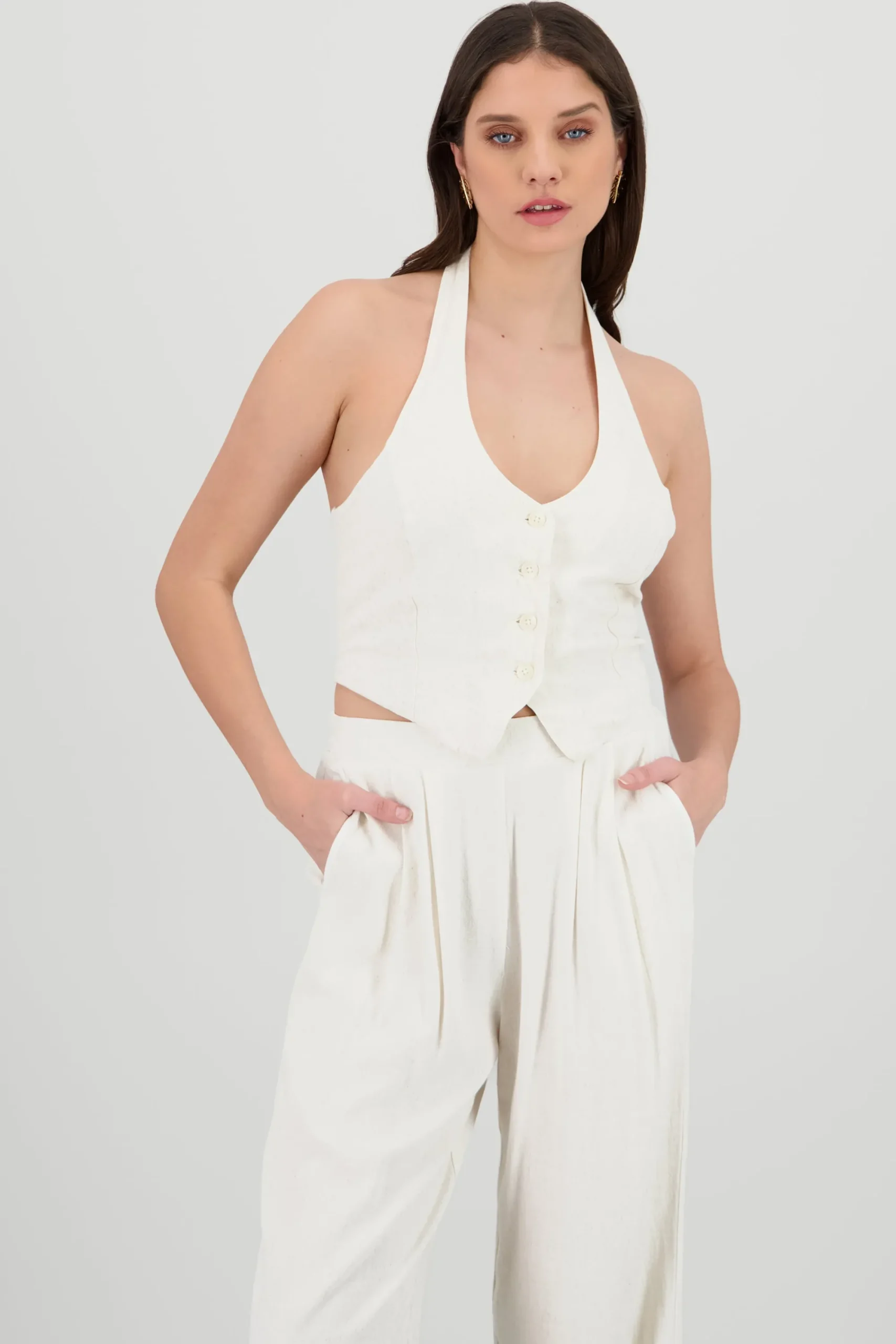 Shasa Buttoms Halter Vest