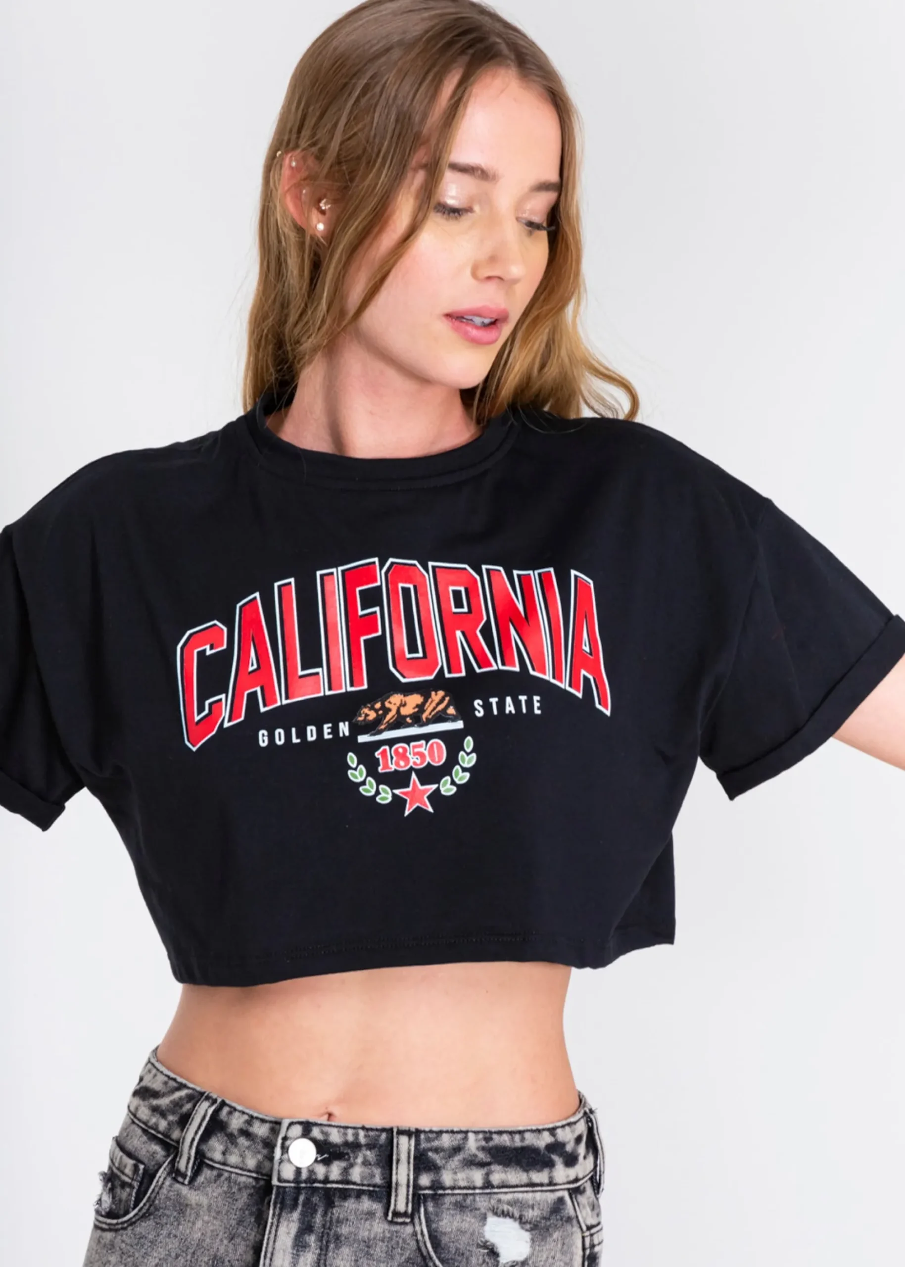 Shasa California print crop top