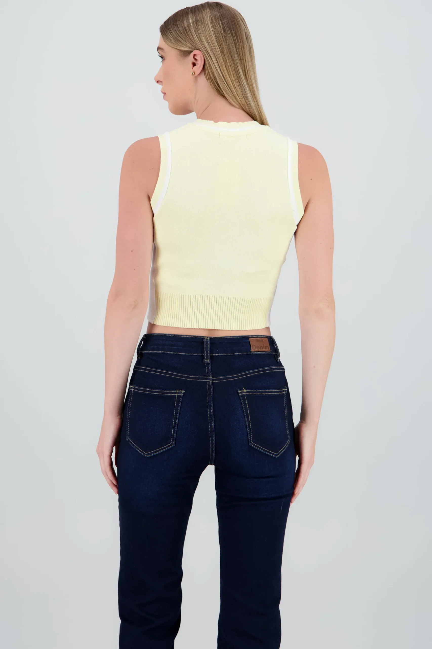 Shasa Contrast Detail Knit Vest