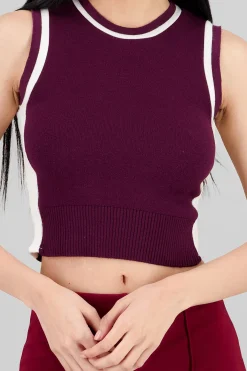 Shasa Contrast Detail Knit Vest