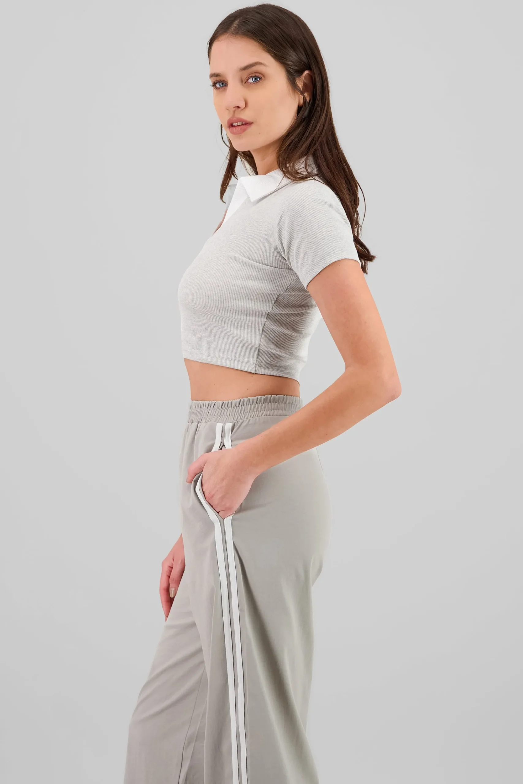 Shasa Contrast Polo Neck Top
