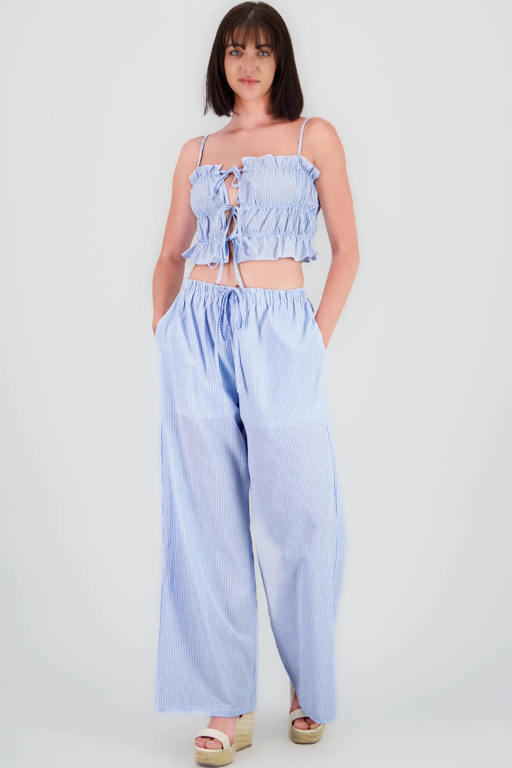 Shasa Cotton Striped Pants