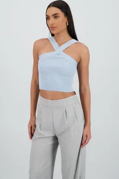 Shasa Crisscross Knit Crop Top