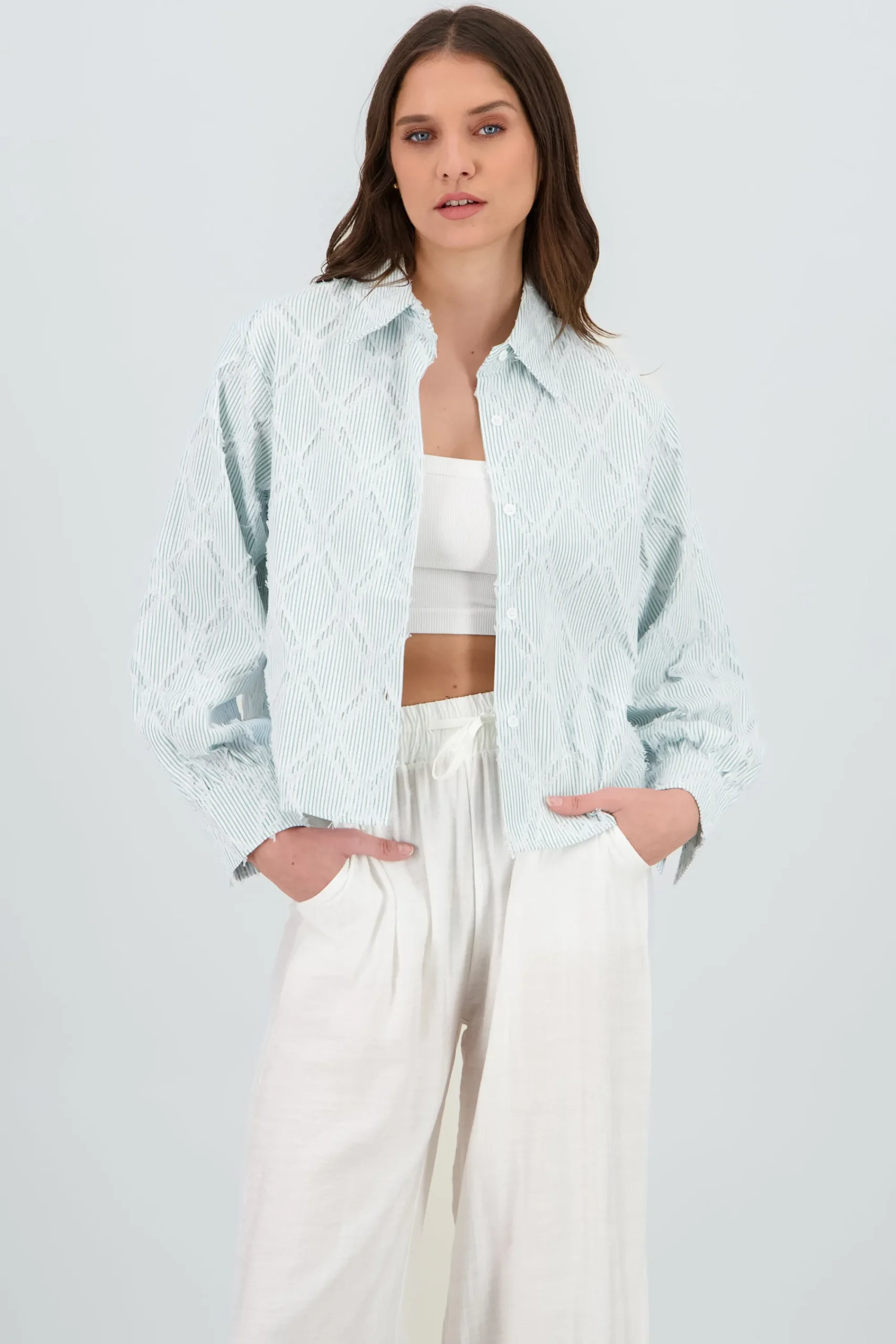 Shasa Cropped Embroidered Shirt