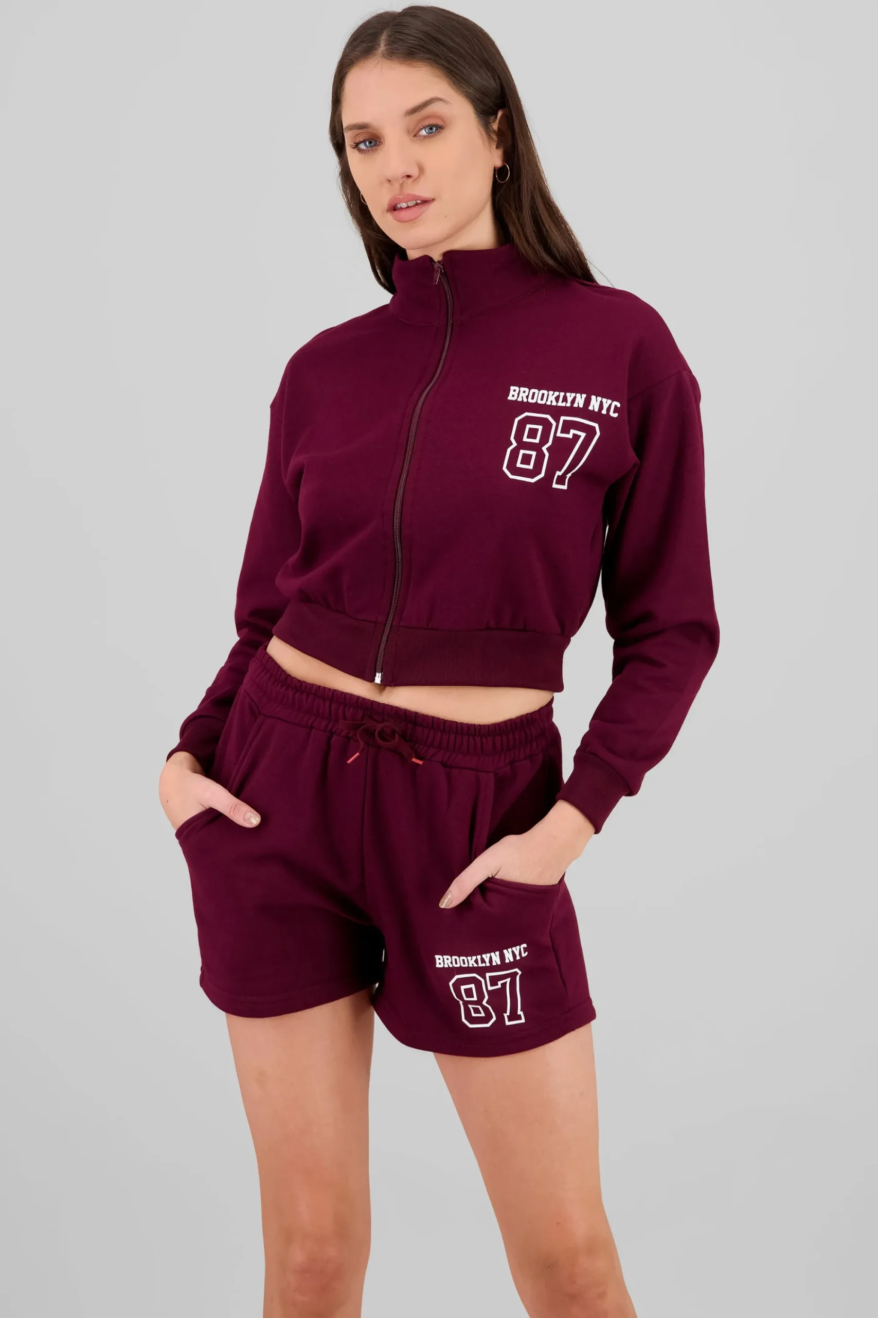 Shasa Cropped High Neck Brooklyn Sweatshirt