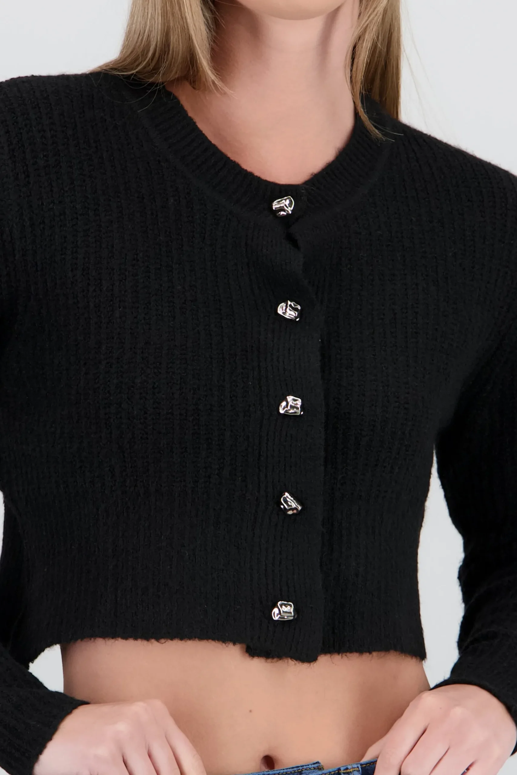 Shasa Cropped Knitted Cardigan