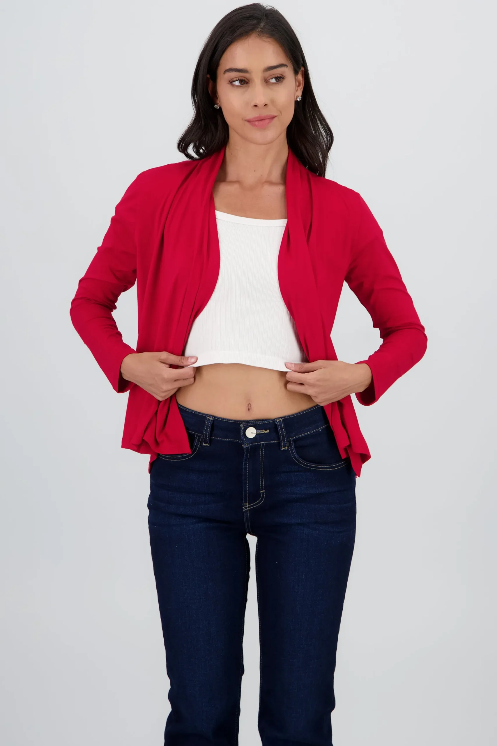 Shasa Cropped Long Sleeve Cardigan