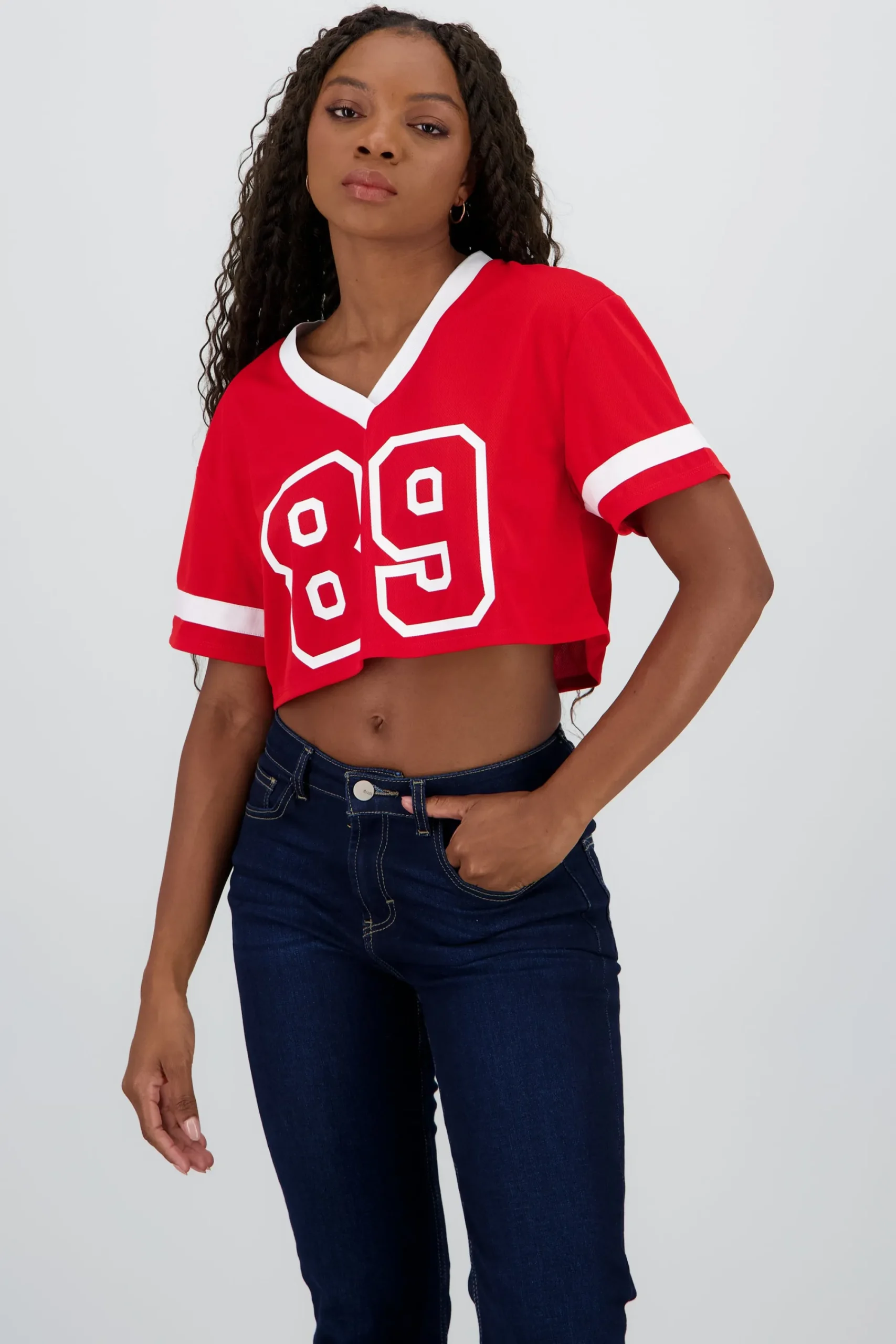 Shasa Cropped Top with Number Print