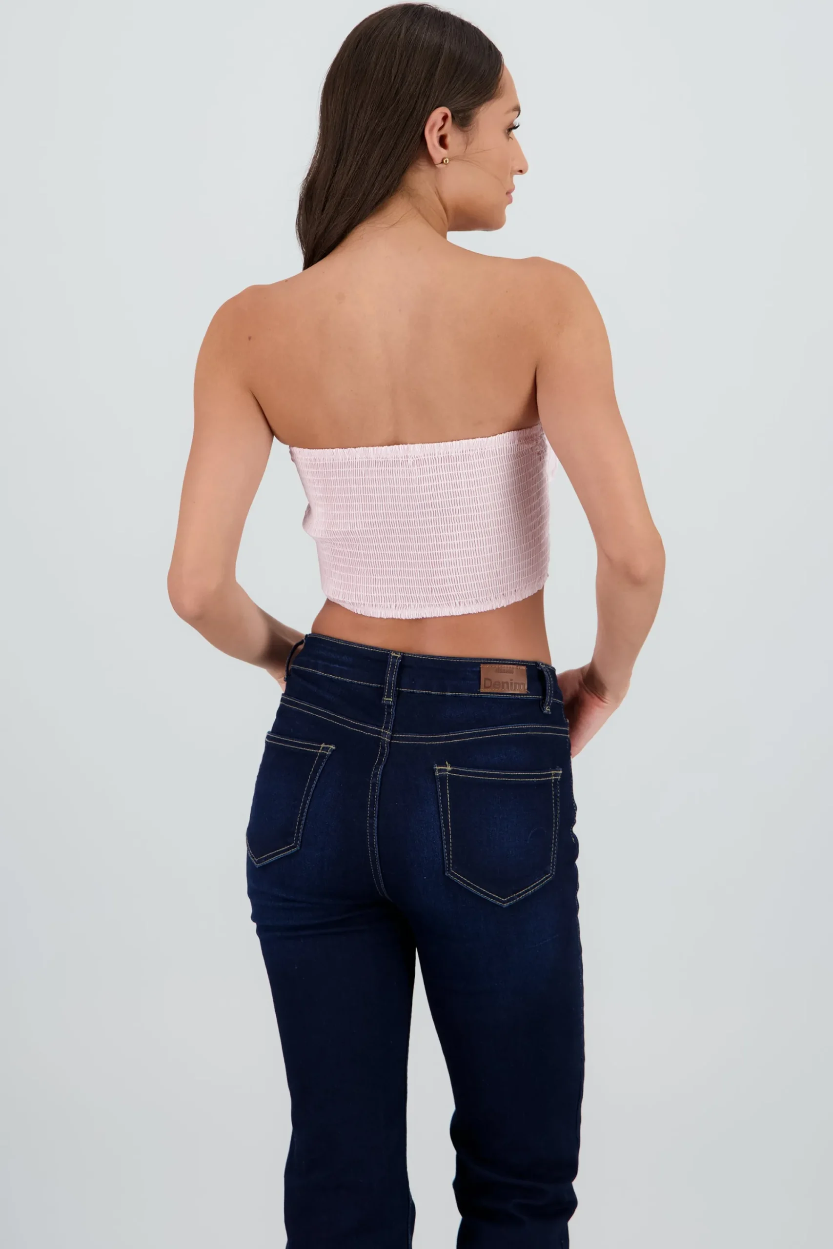 Shasa Cropped Top with Ruched Bow Detail