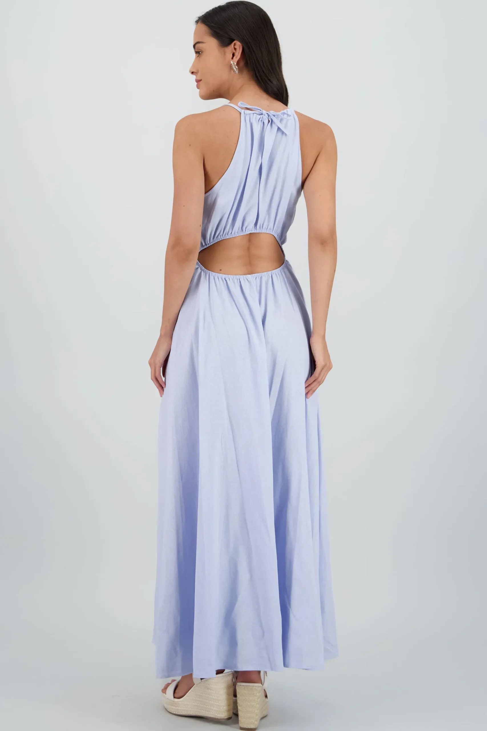 Shasa Cut Out Maxi Linen Dress