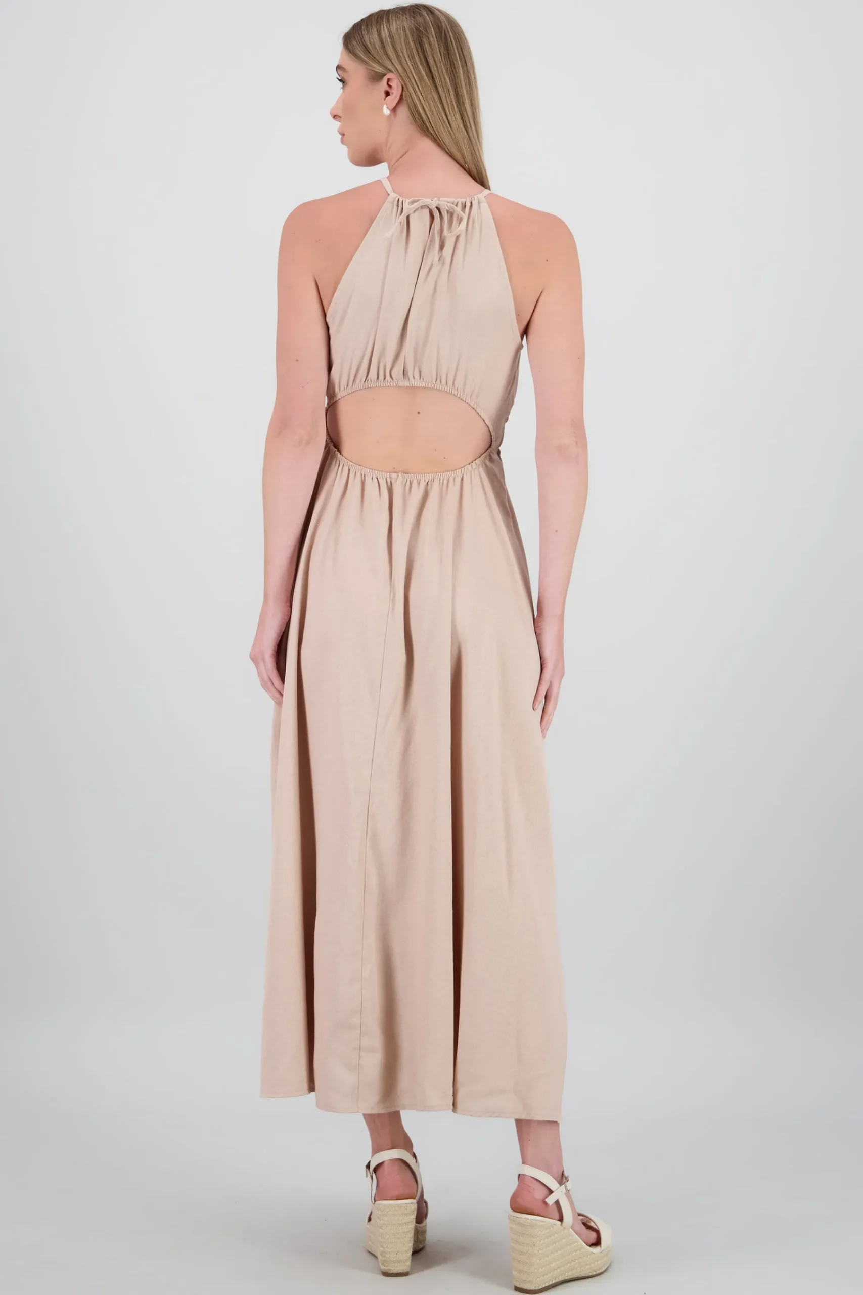 Shasa Cut Out Maxi Linen Dress