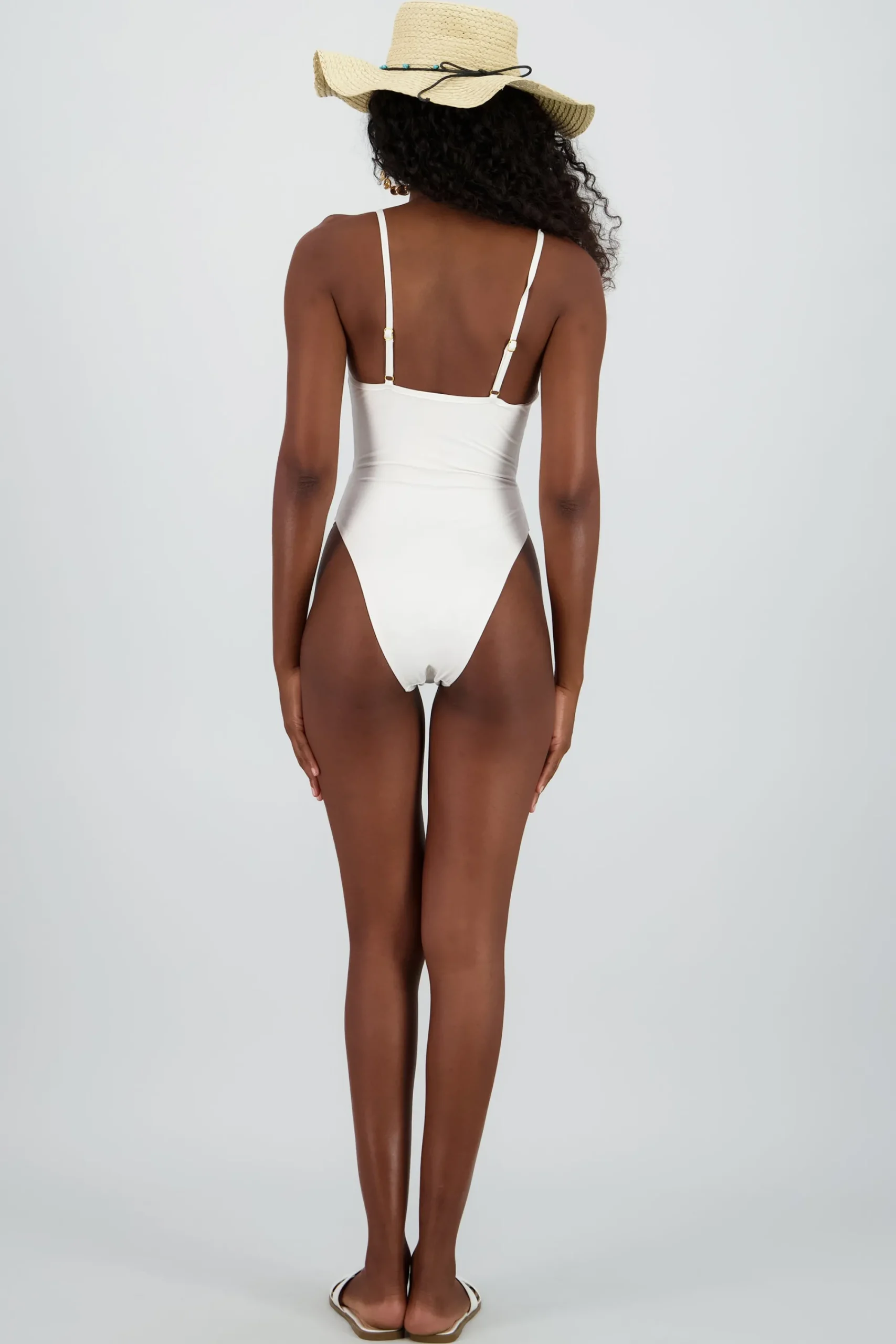 Shasa Cutout swimsuit with pearl neckline