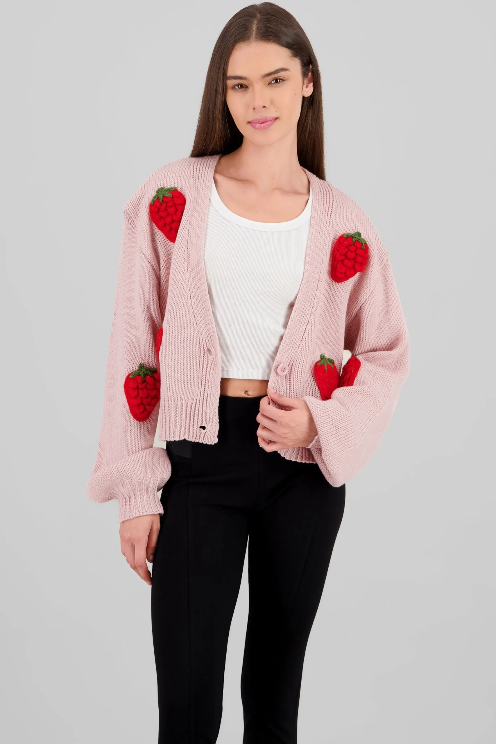 Shasa 3D Strawberry Cardigan