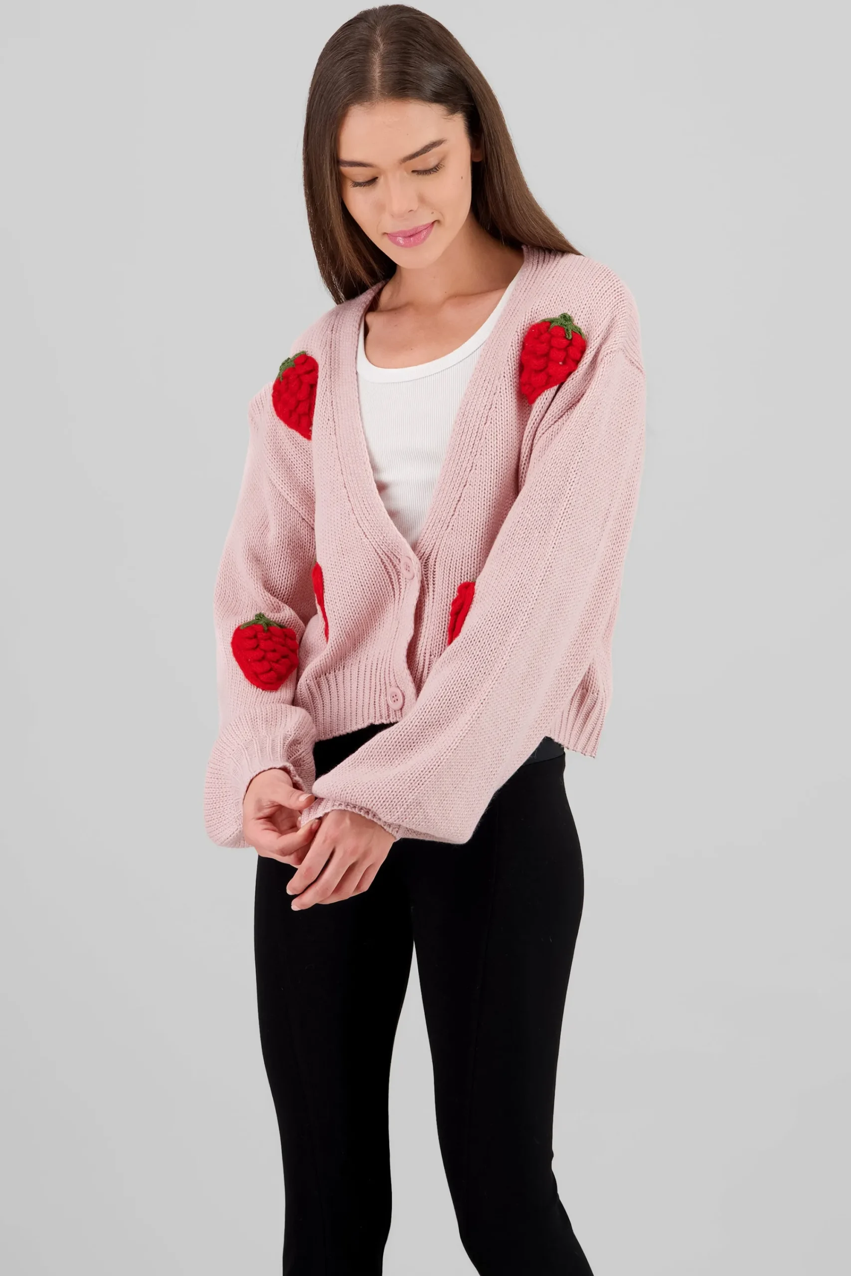 Shasa 3D Strawberry Cardigan