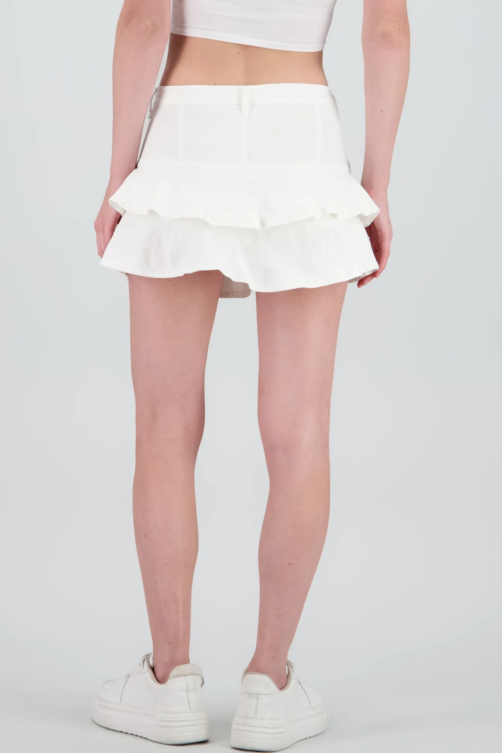 Shasa Denim ruffled skort