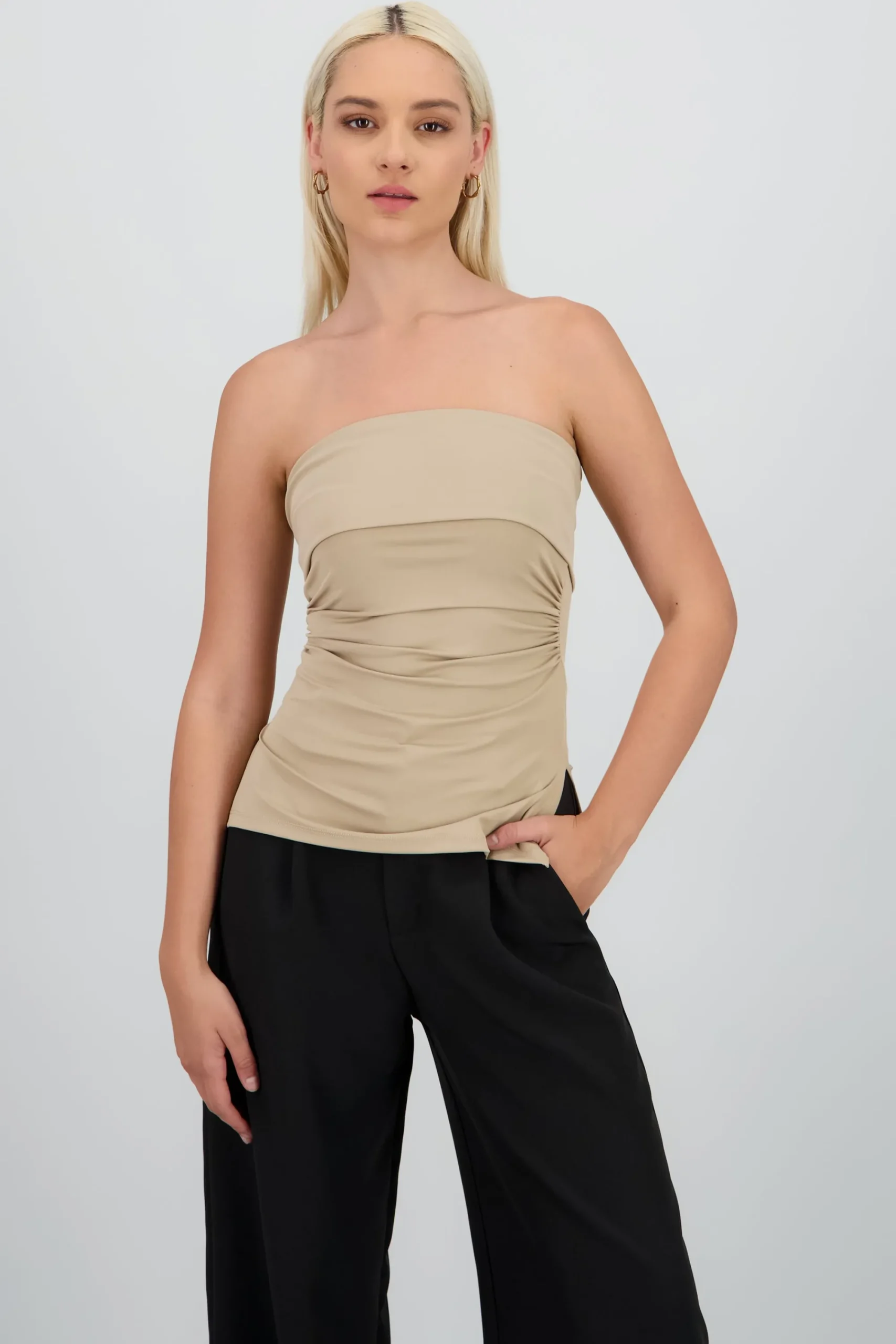 Shasa Double Neckline Tube Top