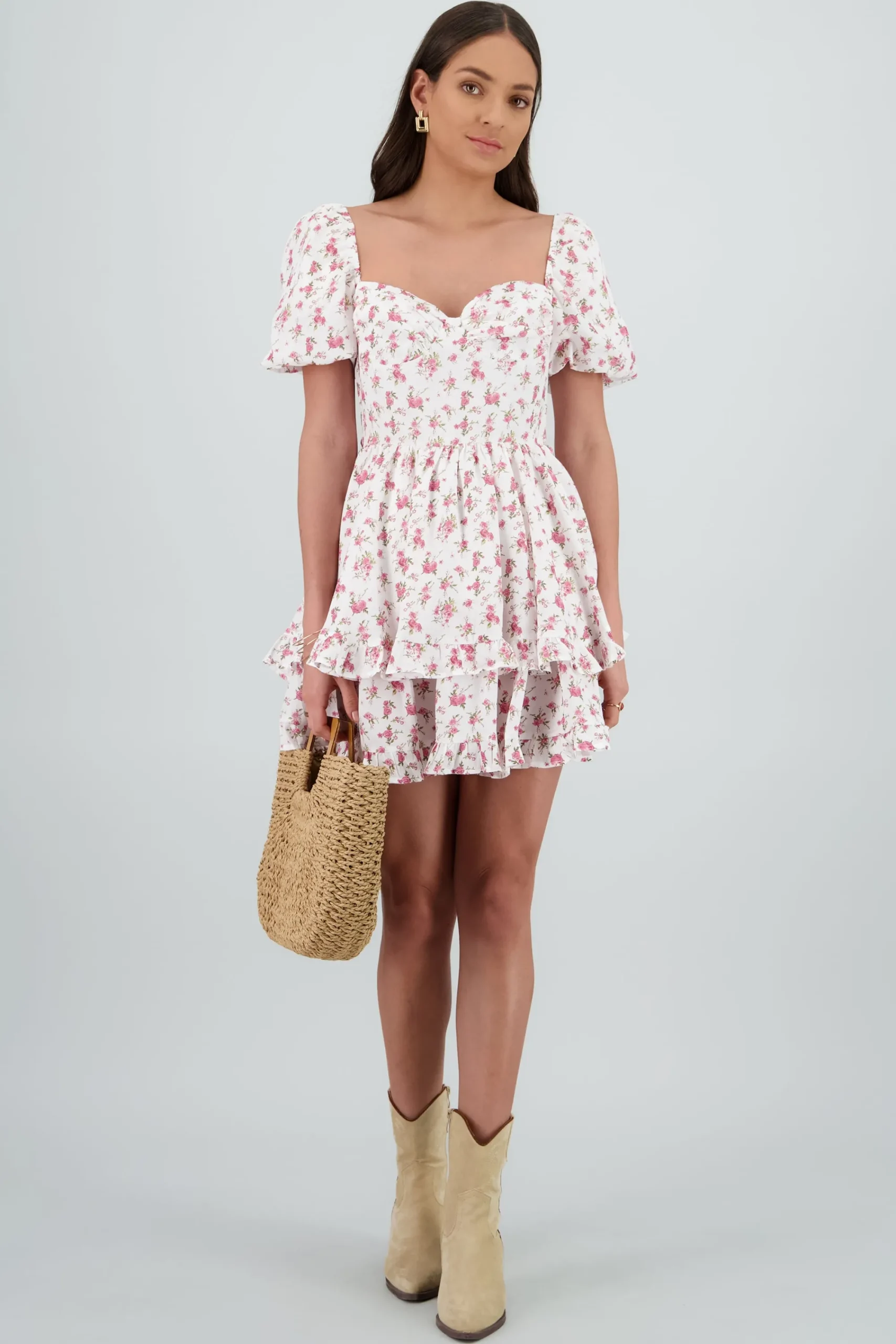 Shasa Double Ruffle Detail Dress