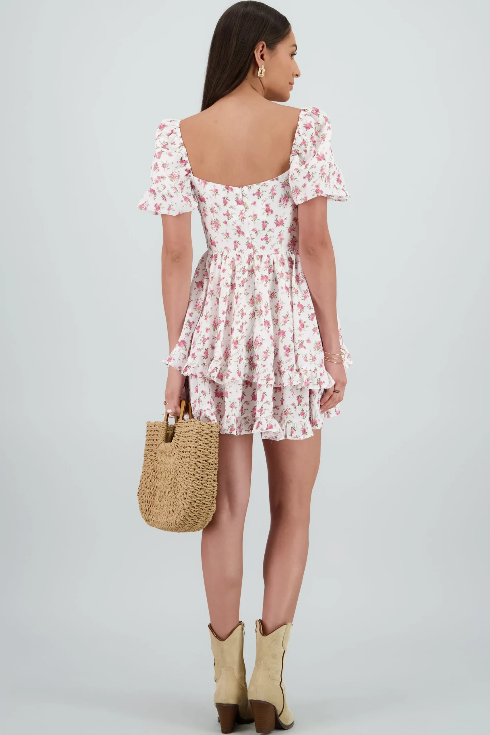 Shasa Double Ruffle Detail Dress