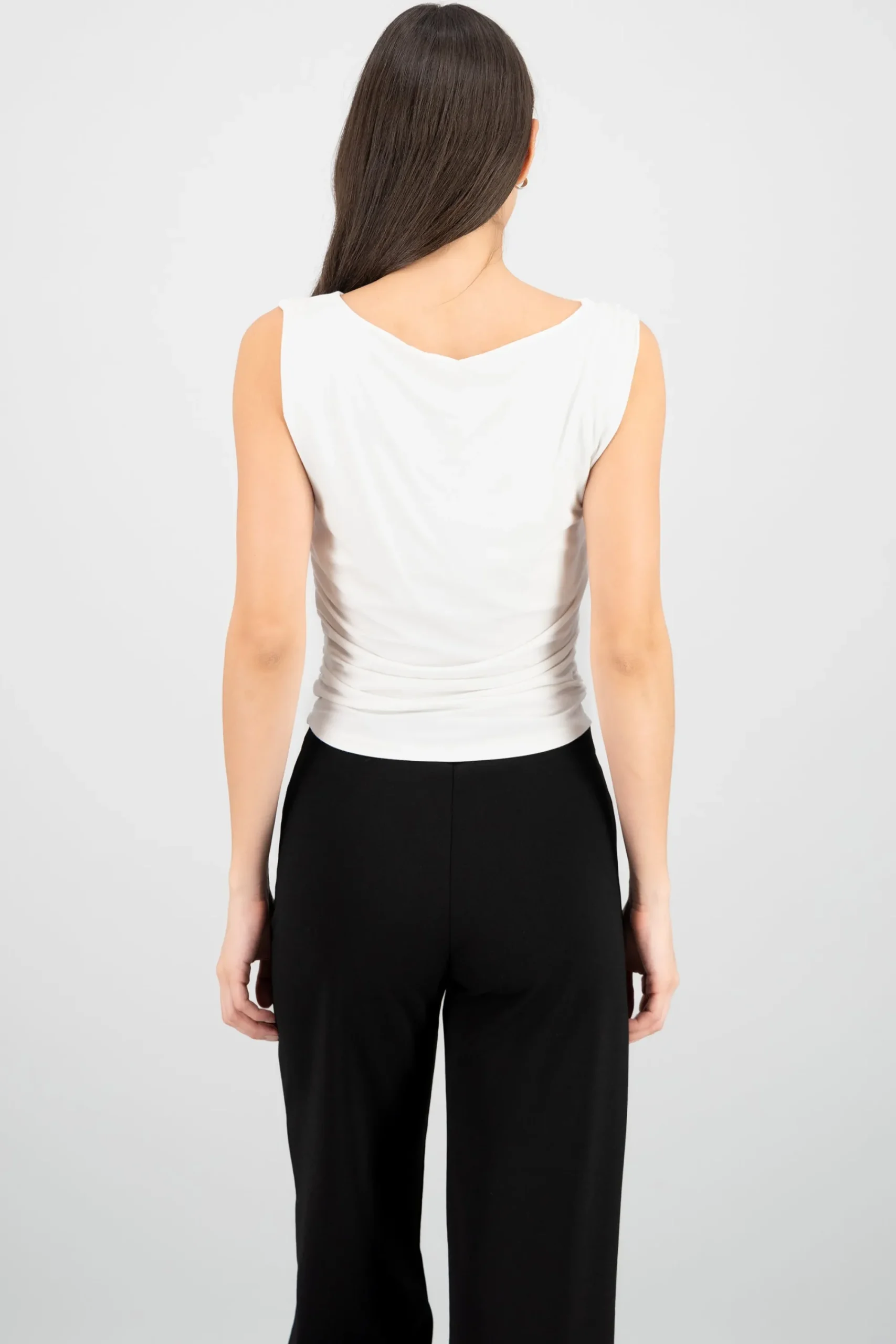 Shasa Draped Cowl Neck Top