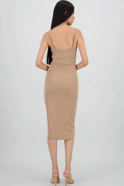 Shasa Drapped Scoop Midi Dress