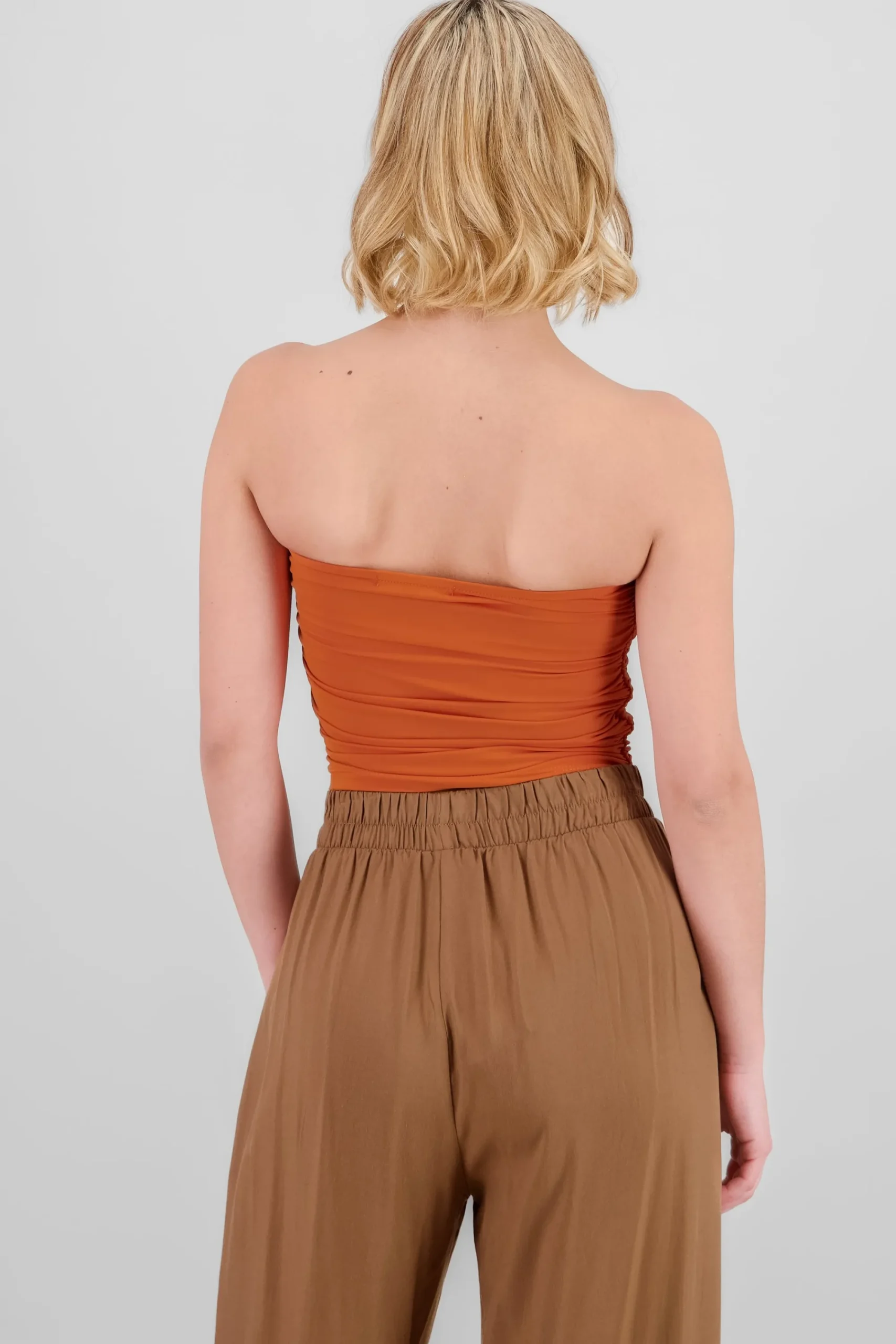 Shasa Drapped Strapless Tube Top