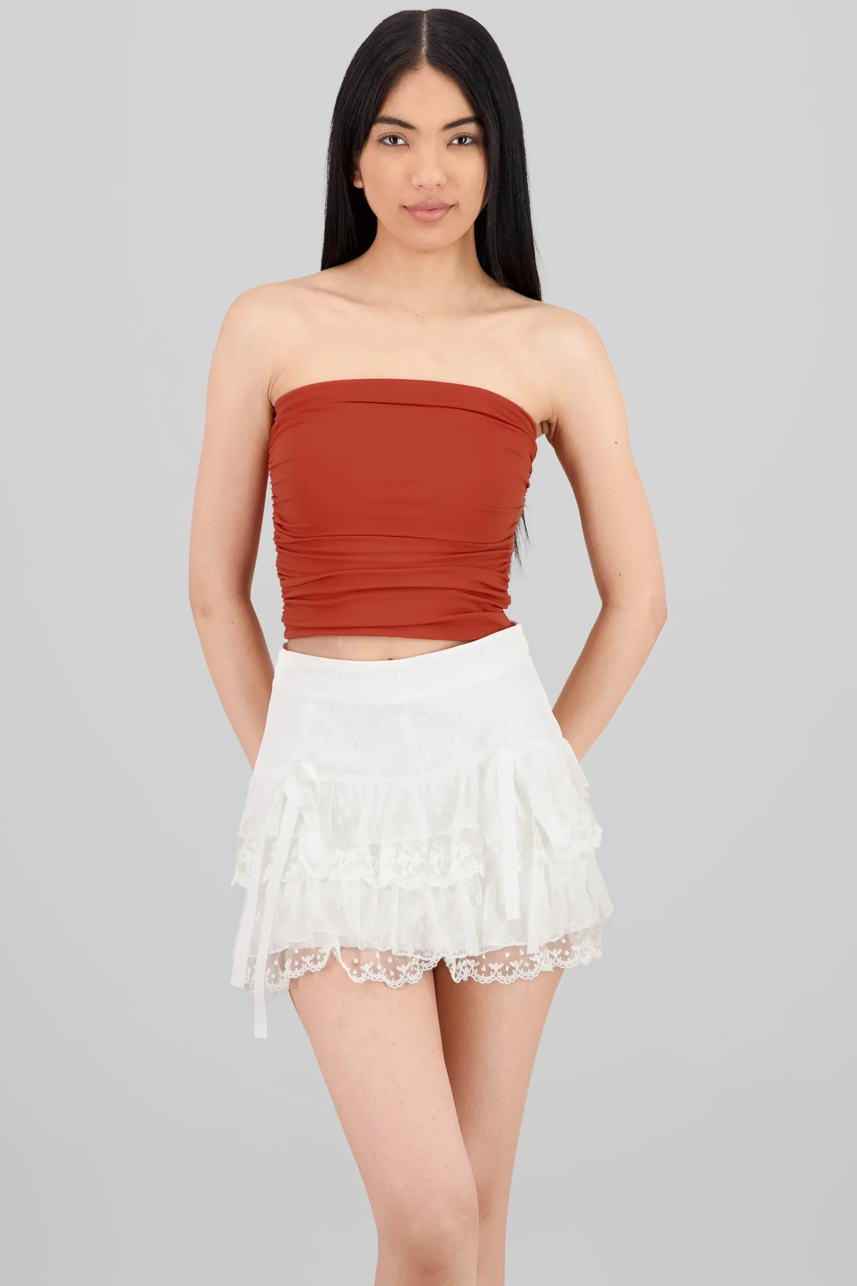 Shasa Drapped Strapless Tube Top