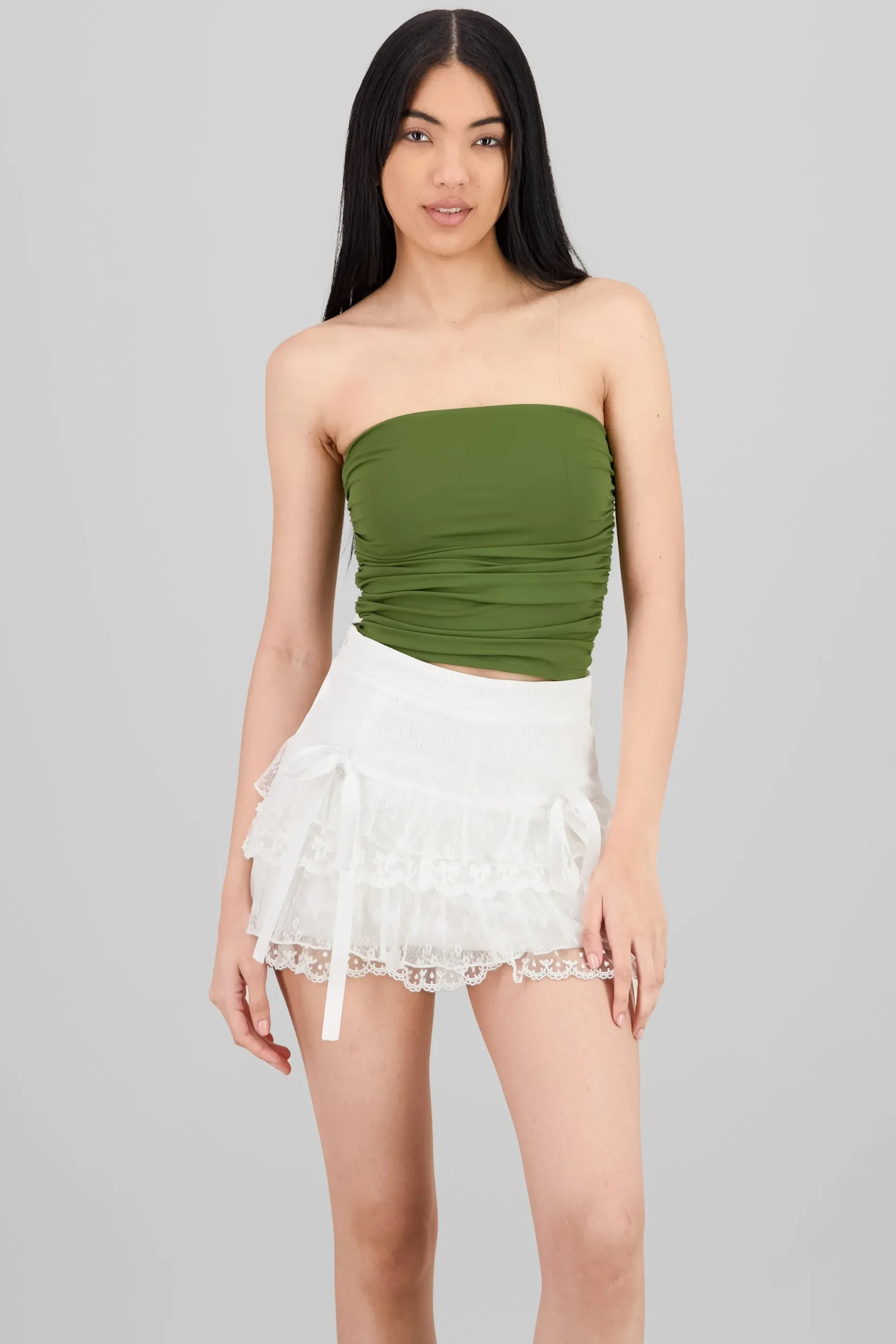Shasa Drapped Strapless Tube Top