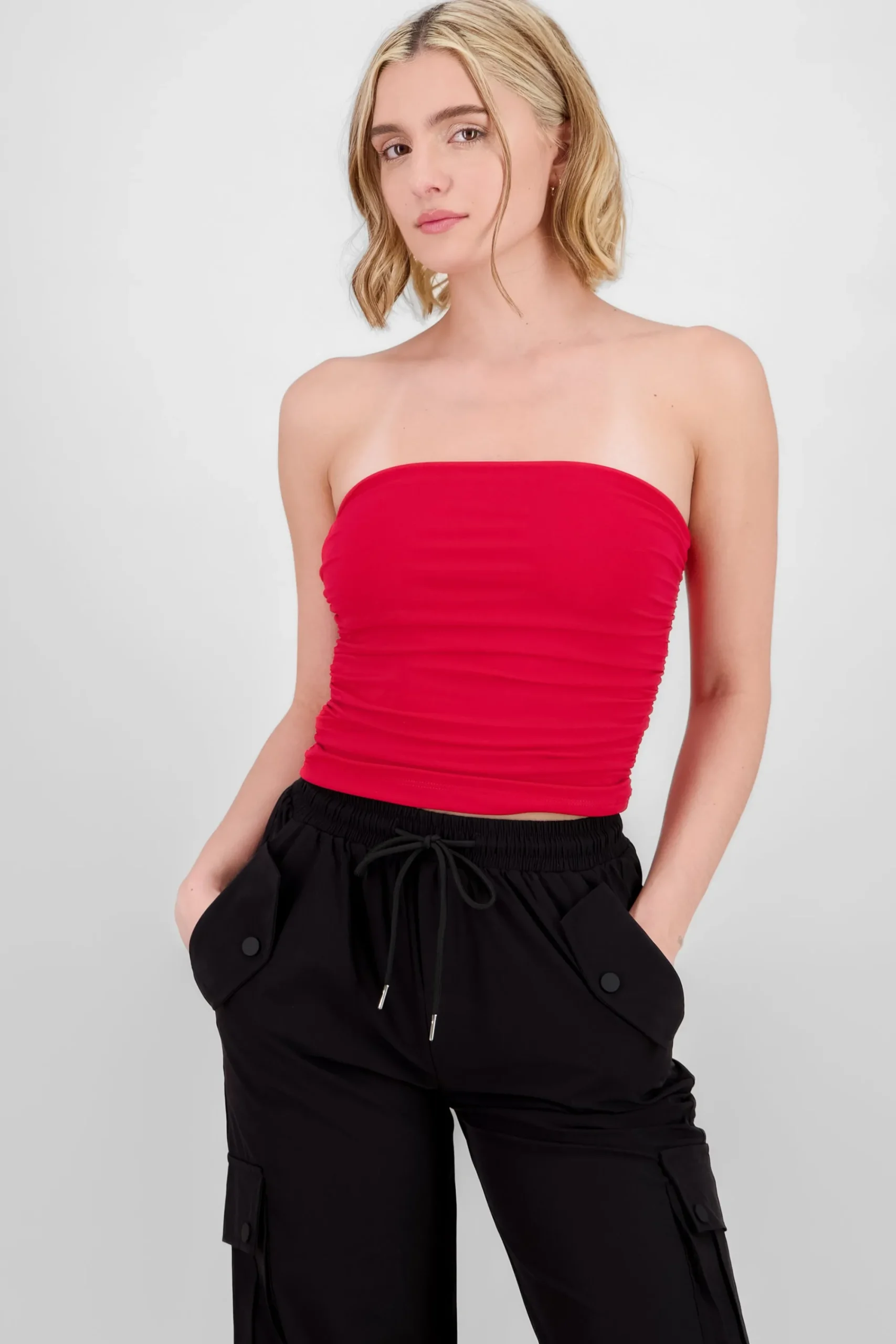 Shasa Drapped Strapless Tube Top