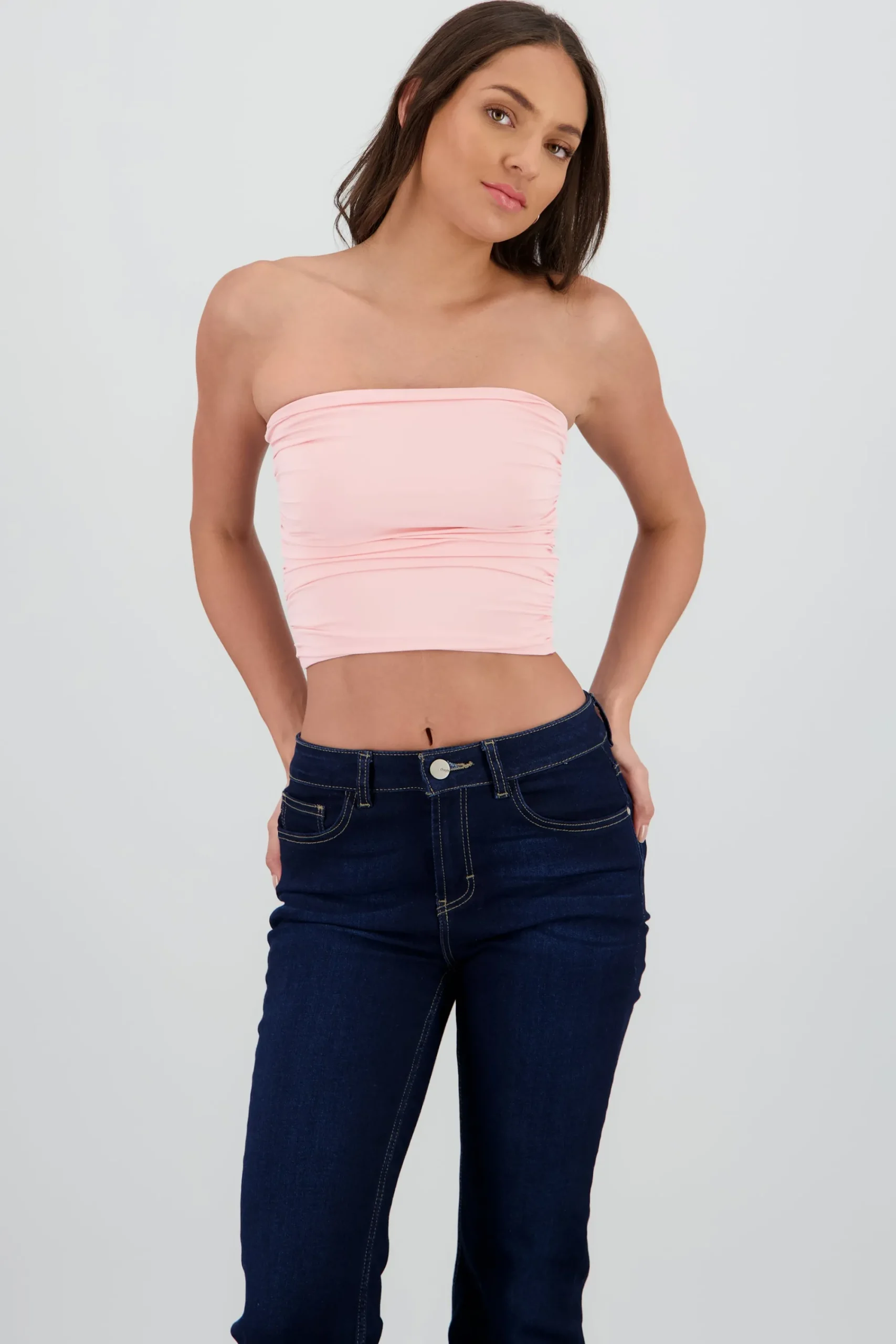 Shasa Drapped Strapless Tube Top