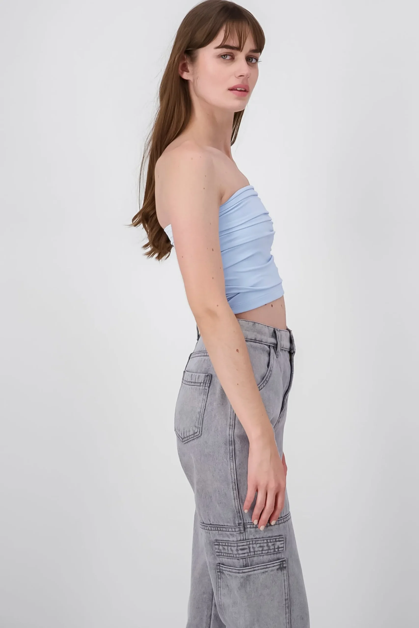 Shasa Drapped Strapless Tube Top