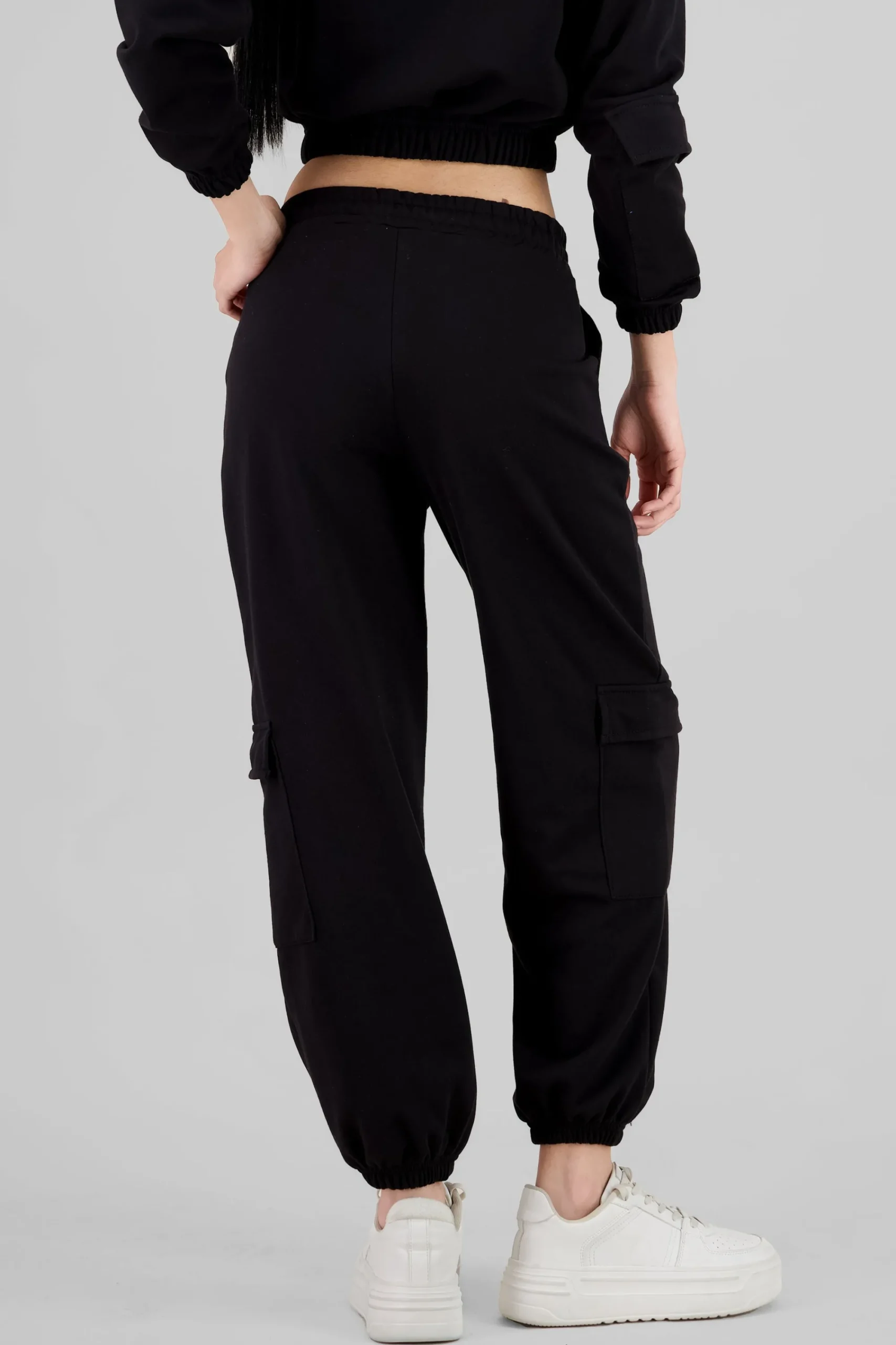 Shasa Elastic Waist Cargo Pants