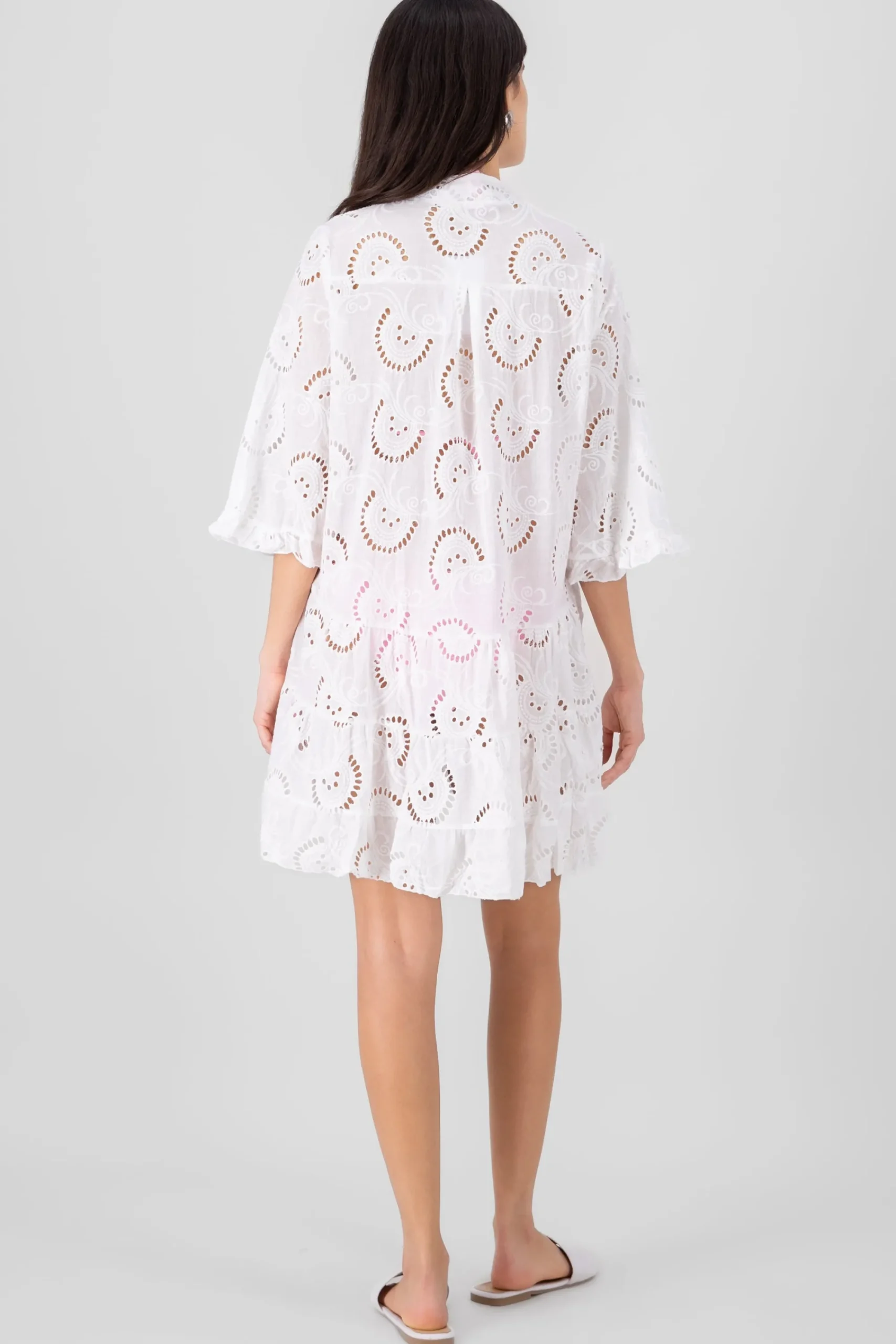 Shasa Eyelet Design Mini Kimono