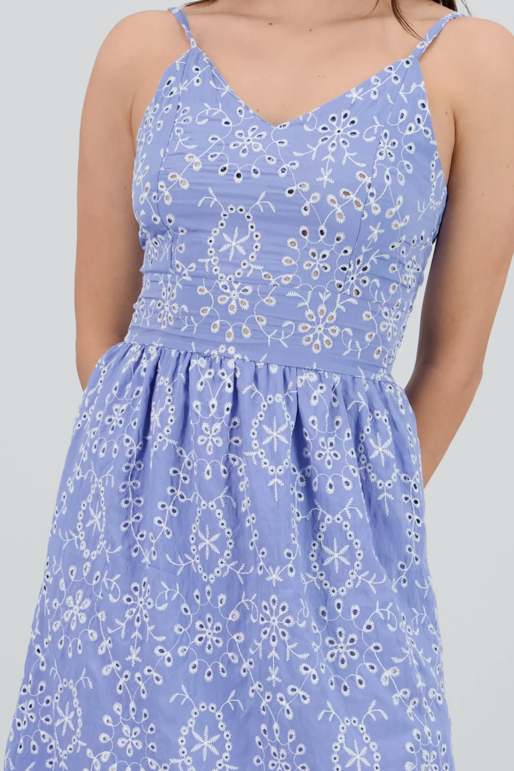 Shasa Eyelet Maxi Dress with Straps
